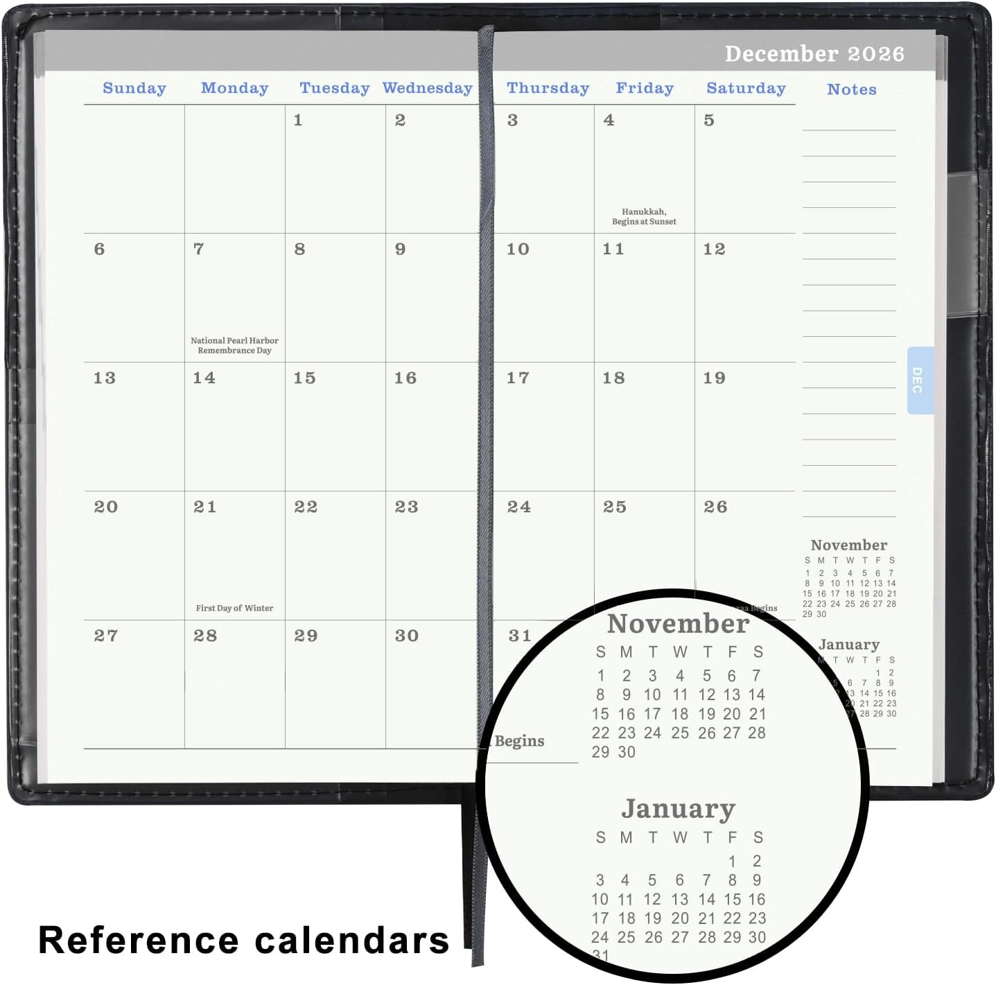 2026 Pocket Calendar – Weekly Monthly Planner, Small Schedule Organizer