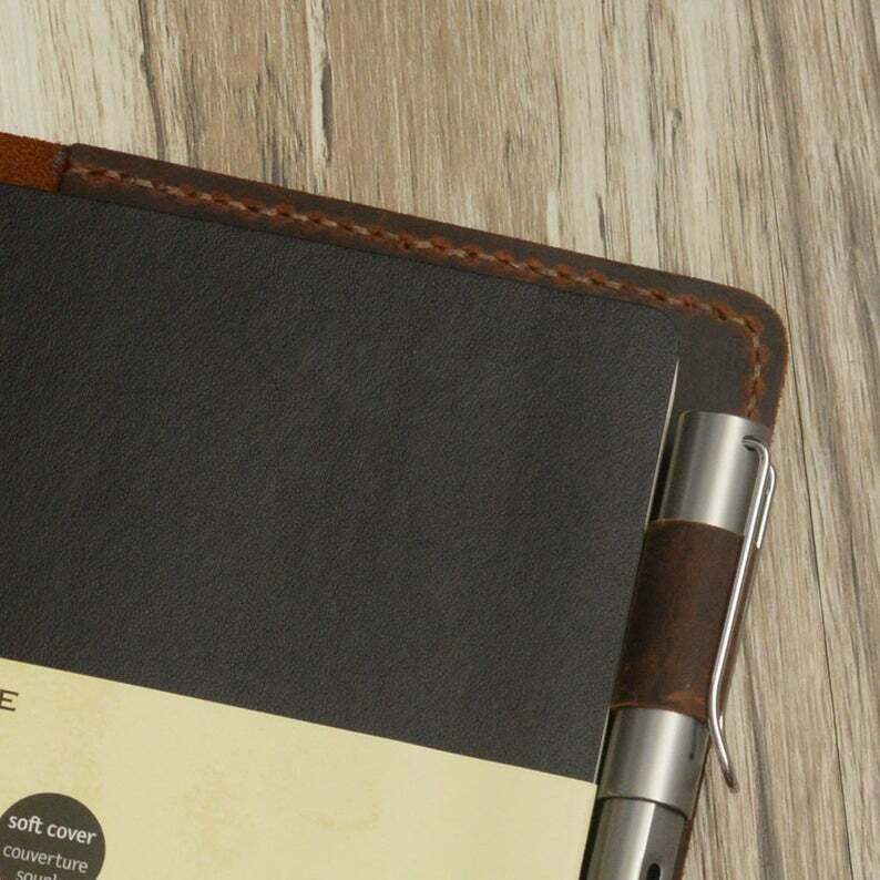 leather Notebook Dairy Cover Leather Moleskine Classic Cover Larger size 5×8.25″