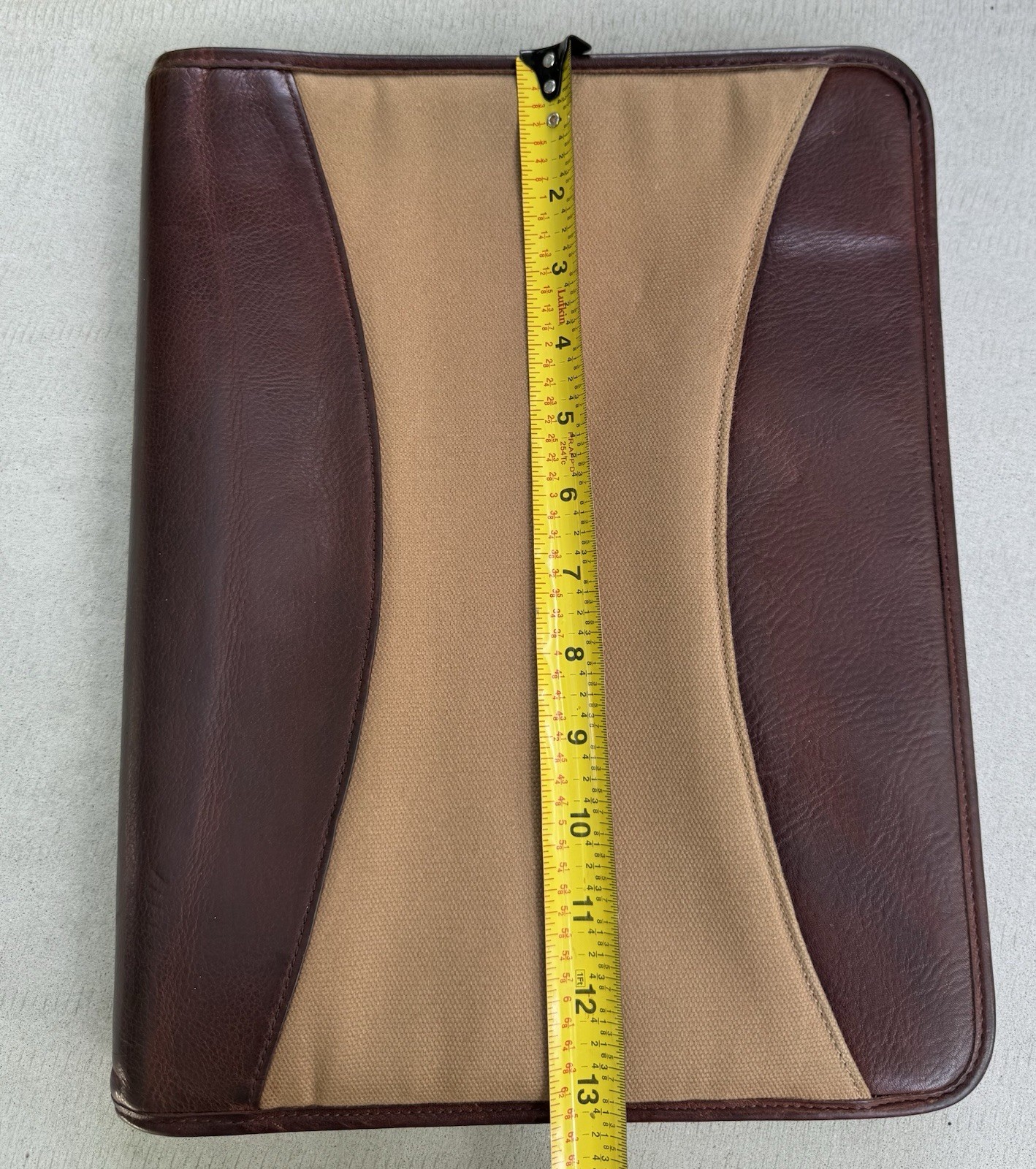 Vintage Duluth Trading Fire Hose Canvas & Leather Padfolio/Portfolio 13.5″ x 10″