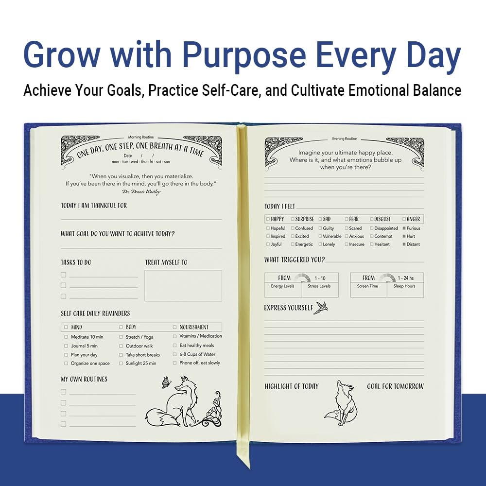 Gratitude Journal for Women with Guided Daily Prompts, Goal Setting A5, BLUE