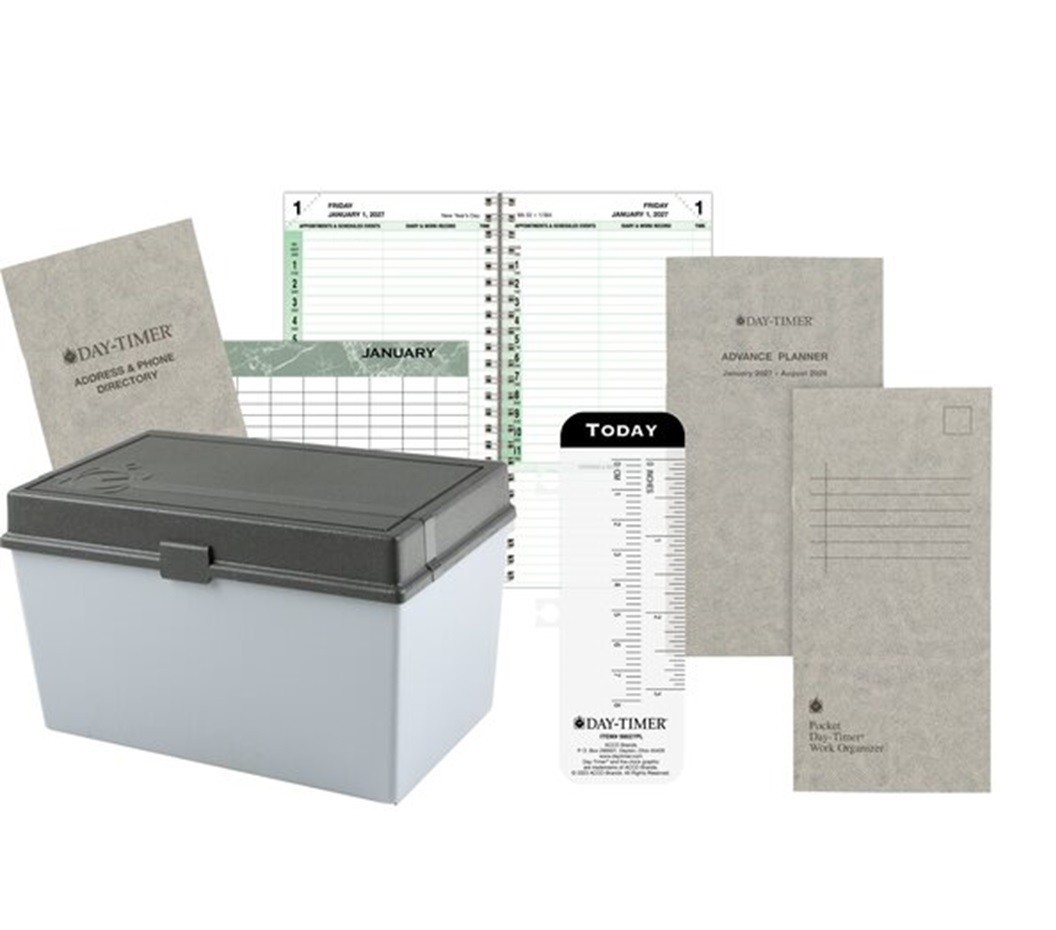 Day-Timer Jan27 – Dec27 Two-Page/Day 24-HR Planner Refill, Wired, Extras