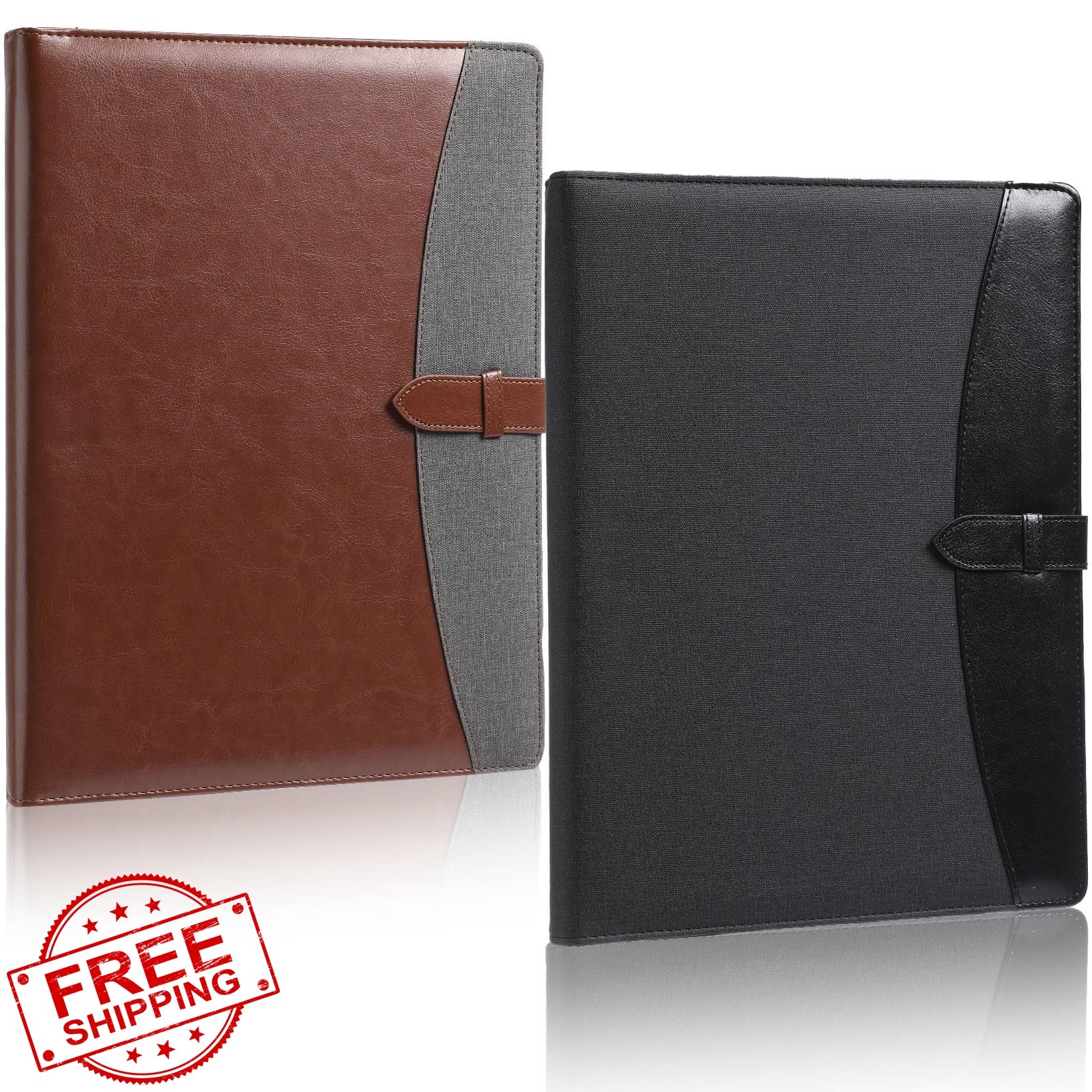 Eersida 2pk Padfolio Black Brown Leather Binder