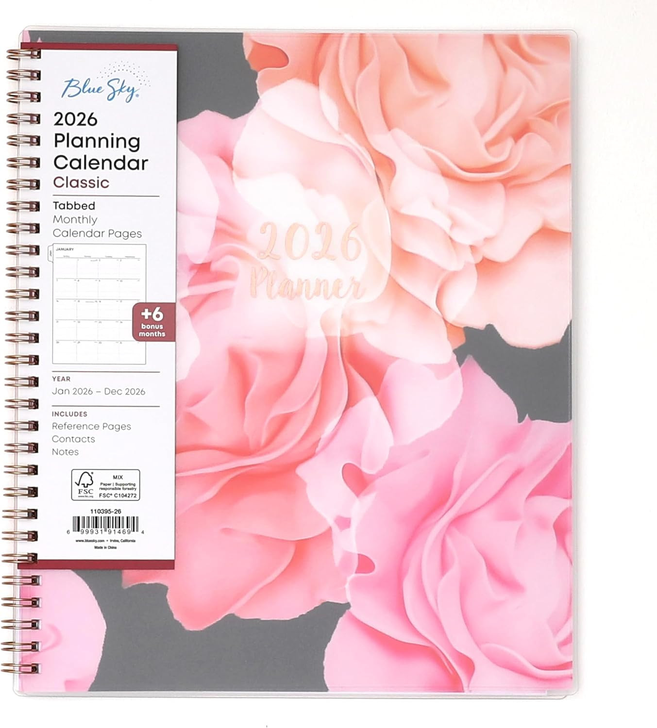 Blue Sky 2026 Monthly Planner Calendar, January 2026 – December 2026, 8″ x 10″,