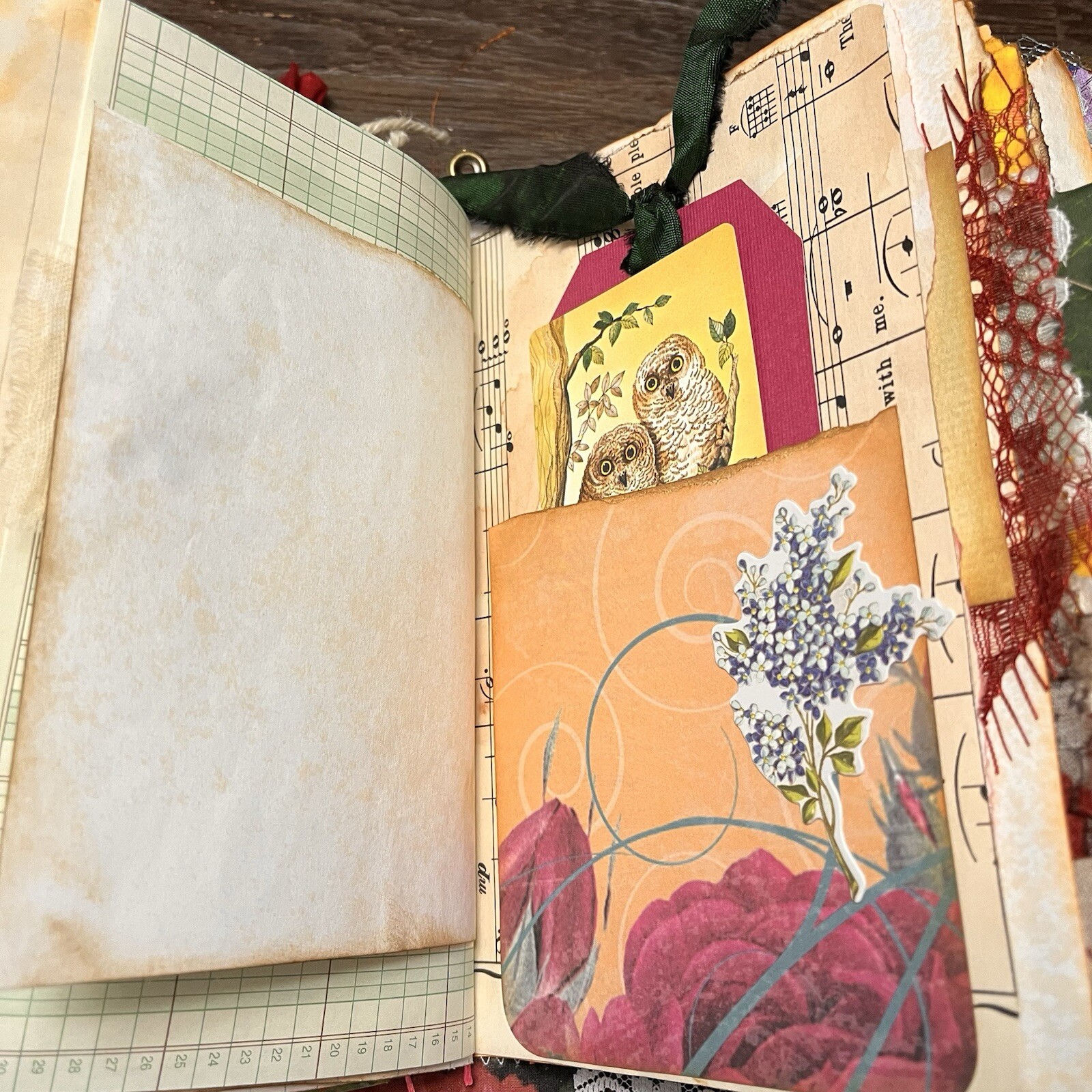 Boho Junk Journal Floral Flowers Feminine Gypsy Colorful Handmade Journal