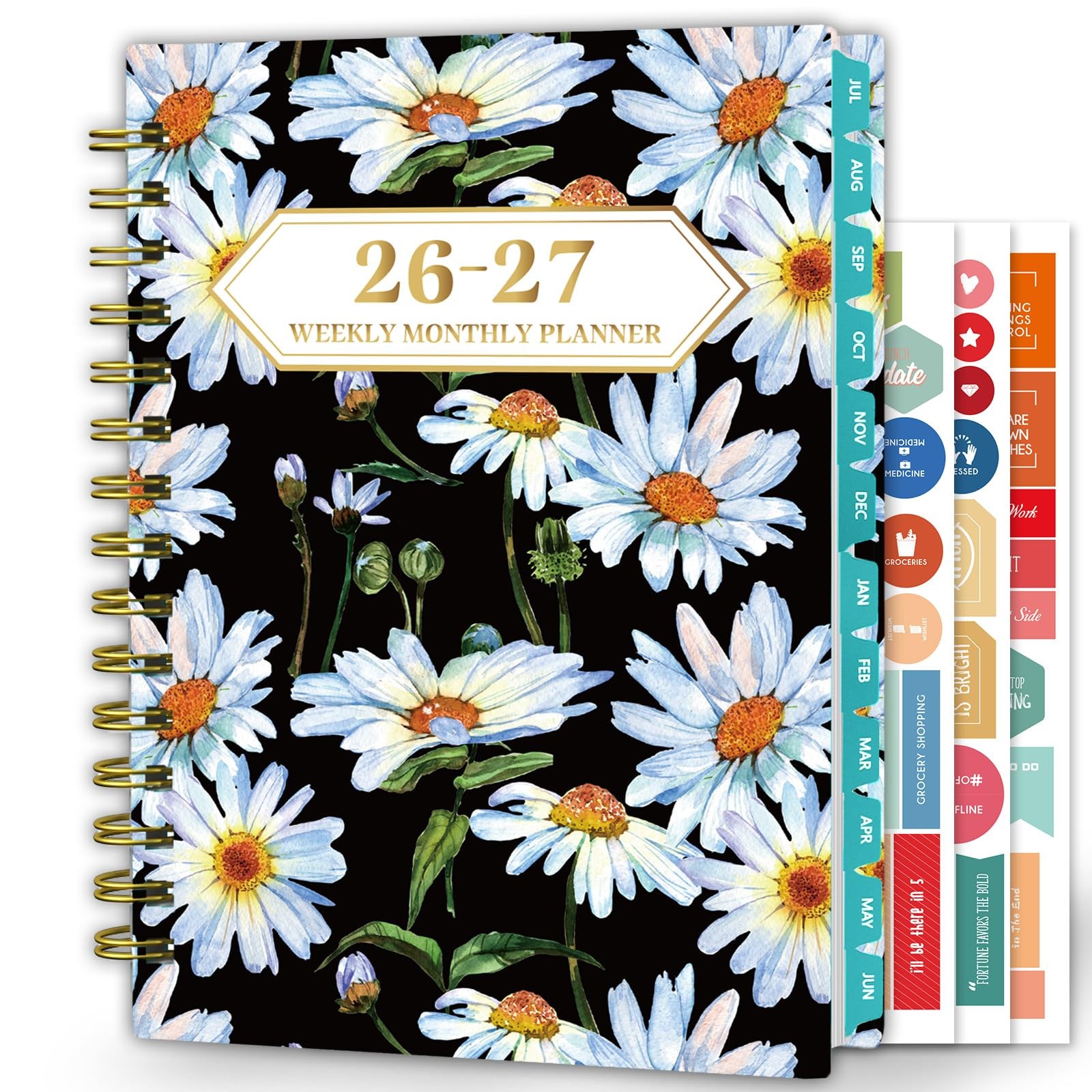 Planner 2026-2027 Weekly and Monthly New(JUL 2026-JUN 2027), C-White Daisy