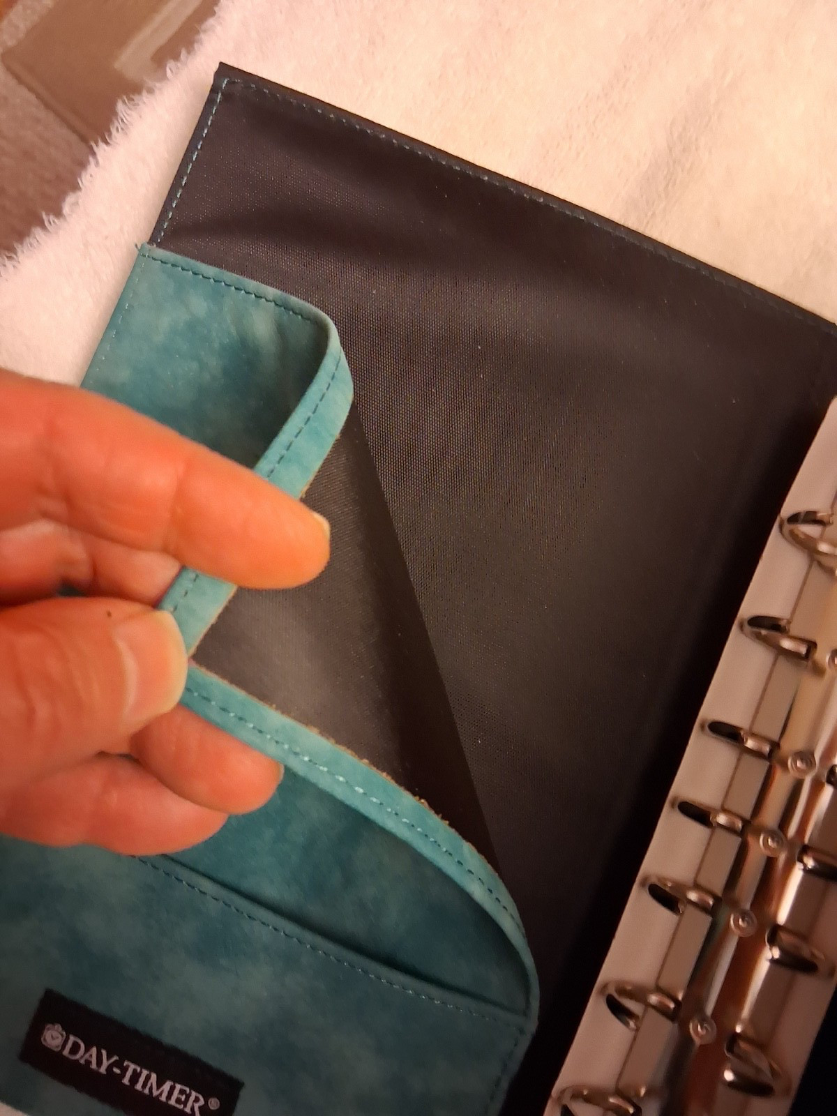 Day-Timer Desk Planner Organizer Binder 7 rings Turquoise Blue