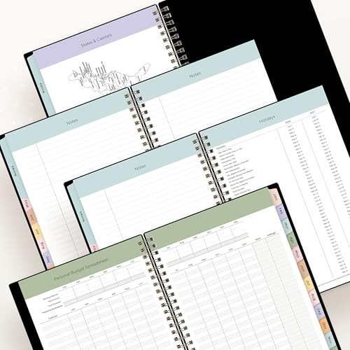 2026 Weekly & Monthly Planner Calendar – Flexible Cover, Storage Pocket, Ruler,