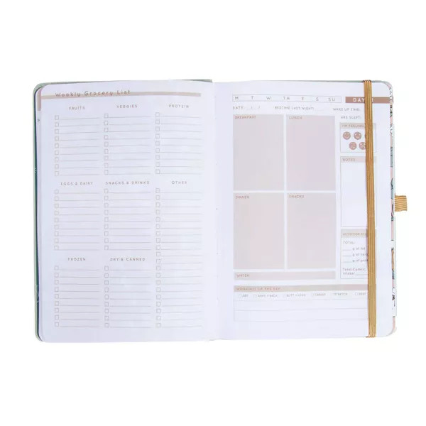 BLOGILATES 12 WEEK FIT JOURNAL: HARD COVER, ELASTIC CLOSURE, PREPRINTED PAGES