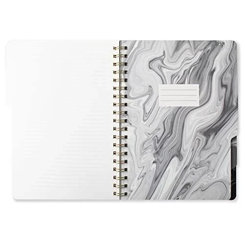 Studio Large Tab Notebook,Flexible Paperback Cover, College Ruled, Marble Gray