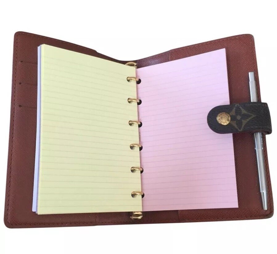 fits Louis Vuitton PM Small LV Agenda: Planner Refill Paper +Pouch + Insert Pen