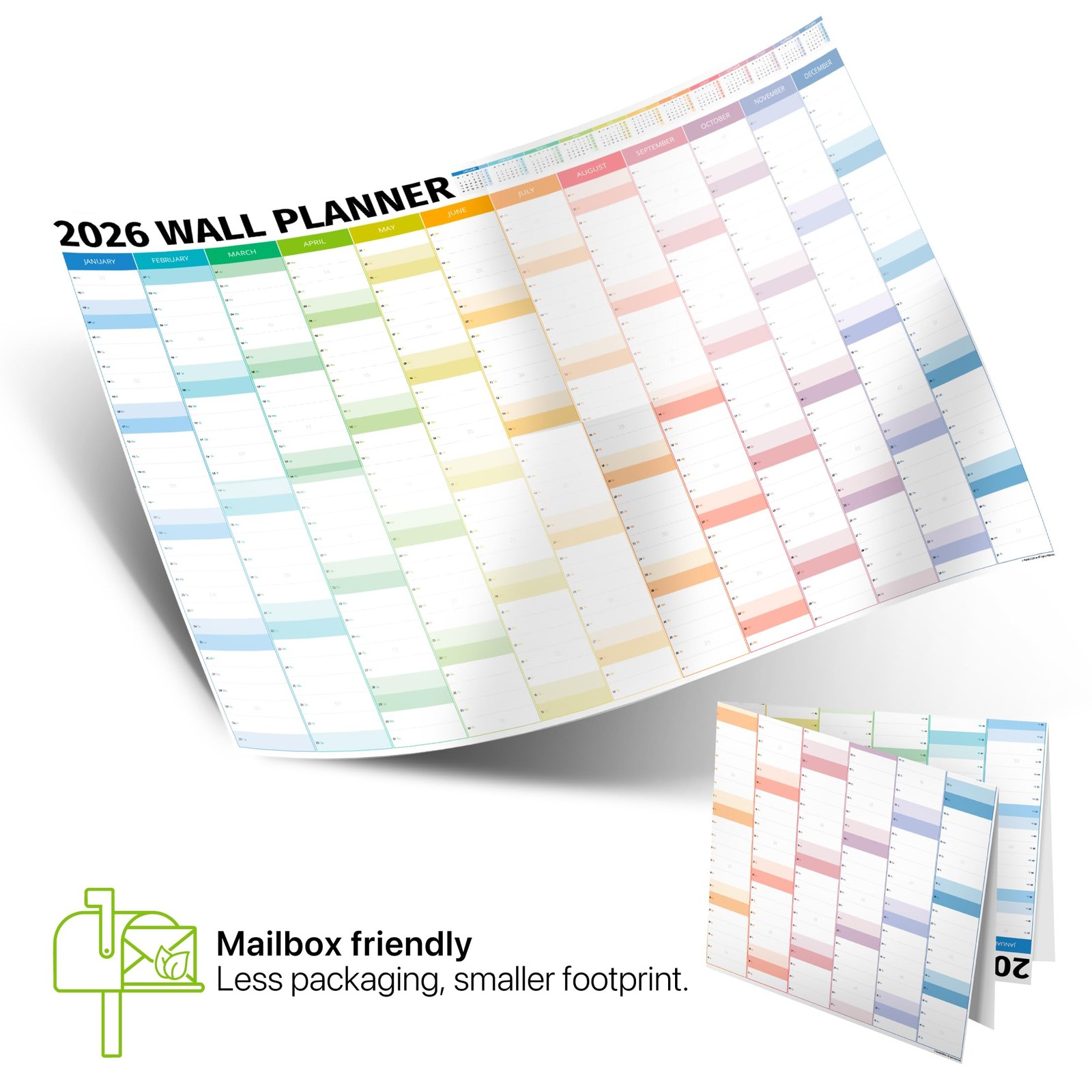 Wall Planner 2026 – Extra Large 33 x 24 inches, Full Year: Jan 26 – Dec 26