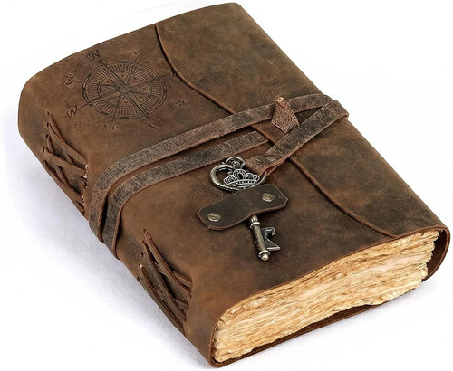 cuero Compass Vintage Leather Journal Antique 4 Inch X 6 Inch, Brown