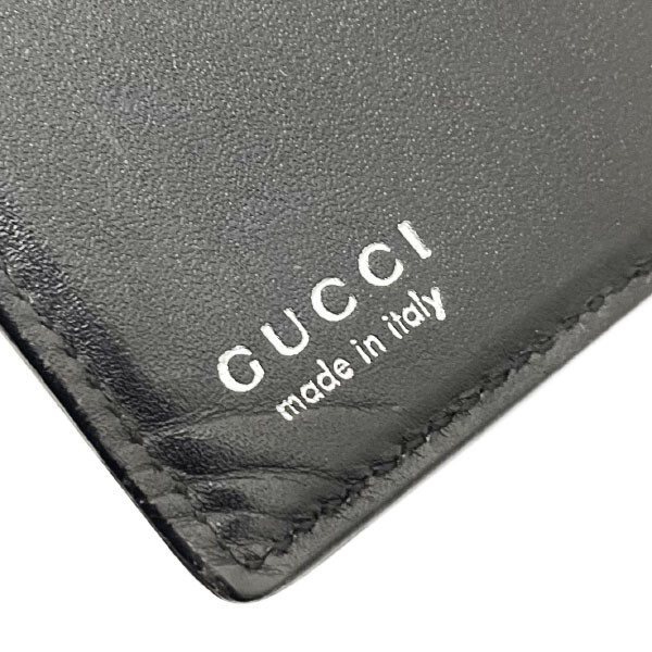 ■Authentic Gucci Notebook Cover Logo Plate Agenda Leather Black 039 3731 GUCCI