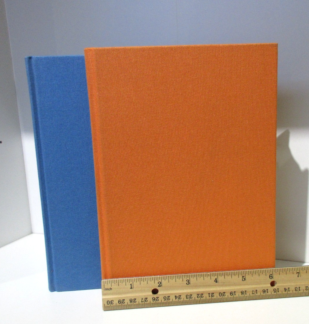 Notebook 6×8″ Lined Pages w Tabs Fabric Cover Hardcover Graphic Image Orange