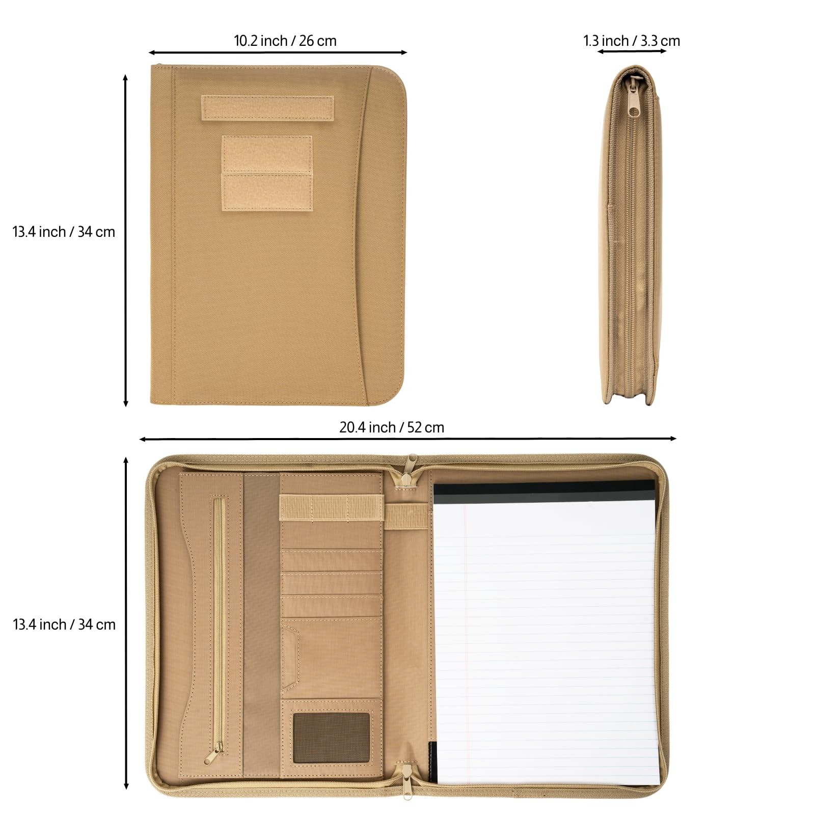 Military Zippered Padfolio and Tactical Notebook Cover with Legal Pad for A4 …