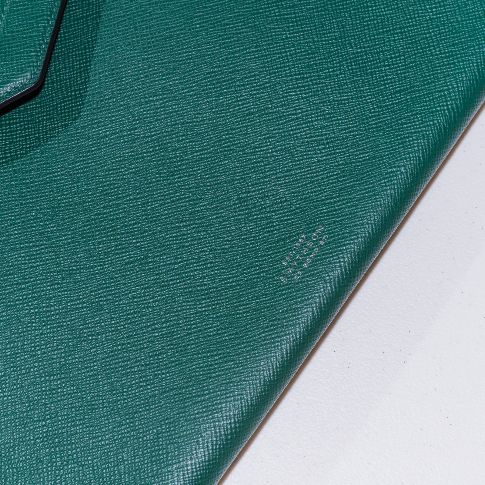 New Smythson Green Leather Panama A4 Writing Zipper Folder Portfolio