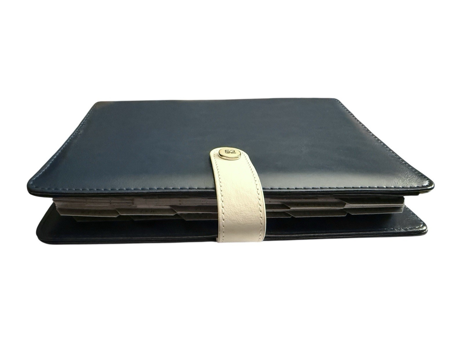 The Paper Studio Agenda 52 Navy Blue White Planner 6 Ring 7.5″ x 5.5″ w/Calendar