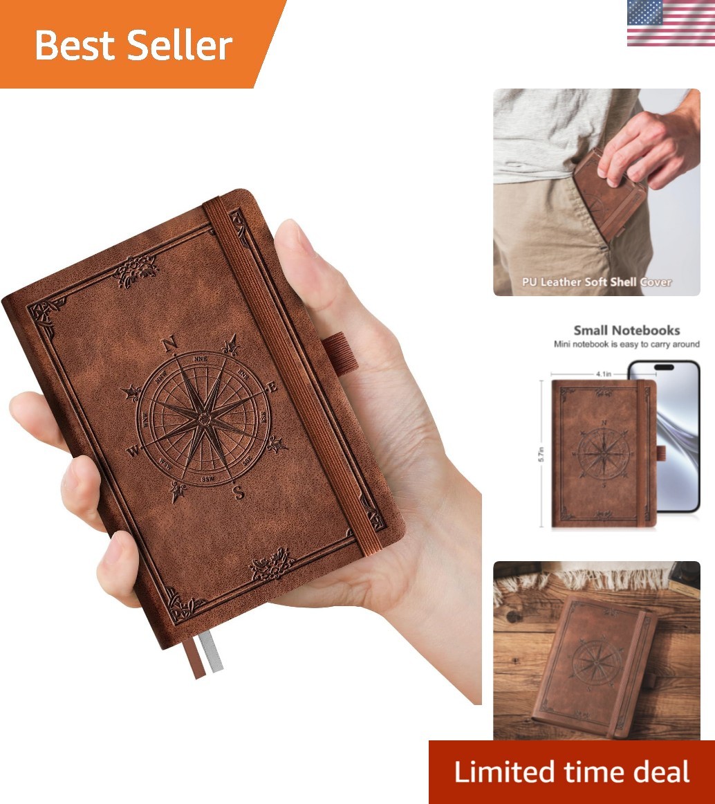 Small Lined Pocket Journal Notebook for Men – 256 Numbered Pages College Rule…