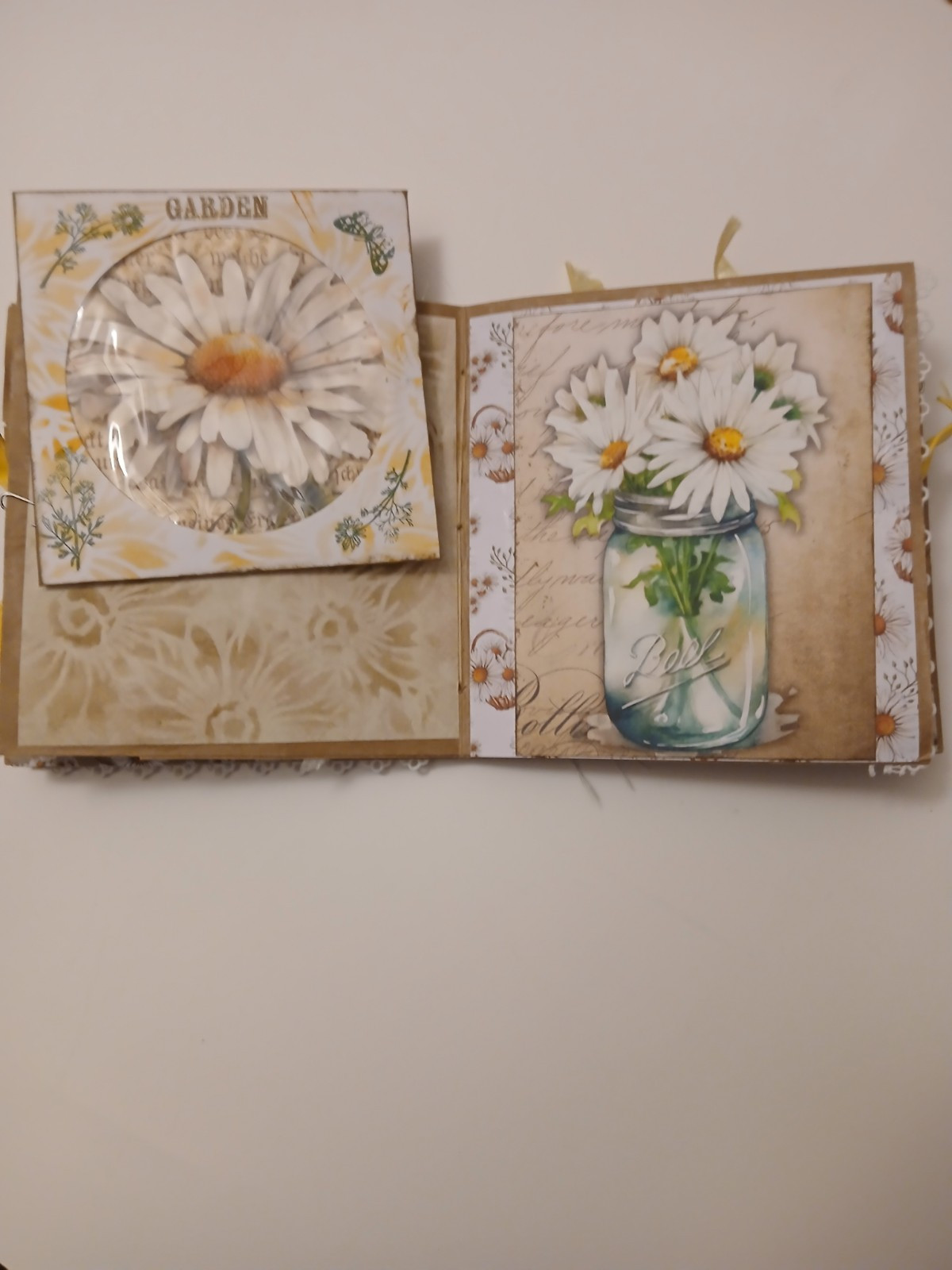 Handmade Daisy Summer Unique Paper Lunch Bag Junk Journal Ooak
