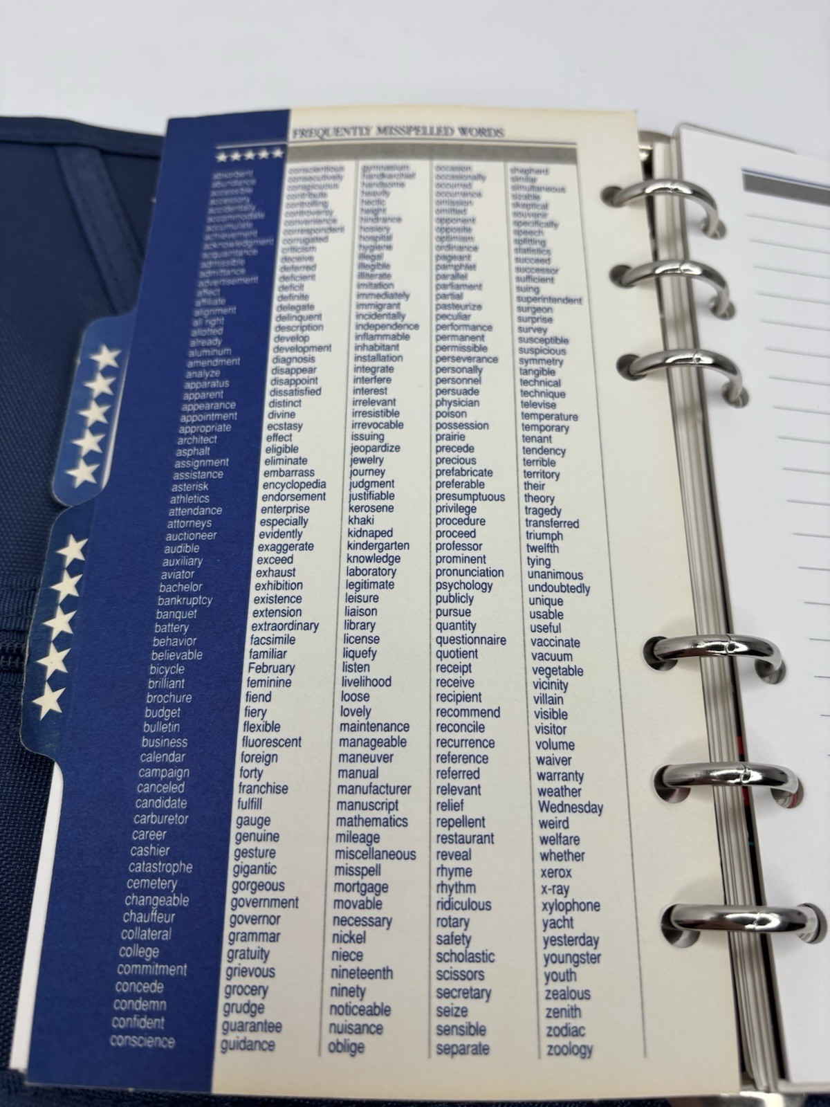 Vtg 1994 Mead FIVE STAR Student Day Planner – Day Planner Blue 7.5×6