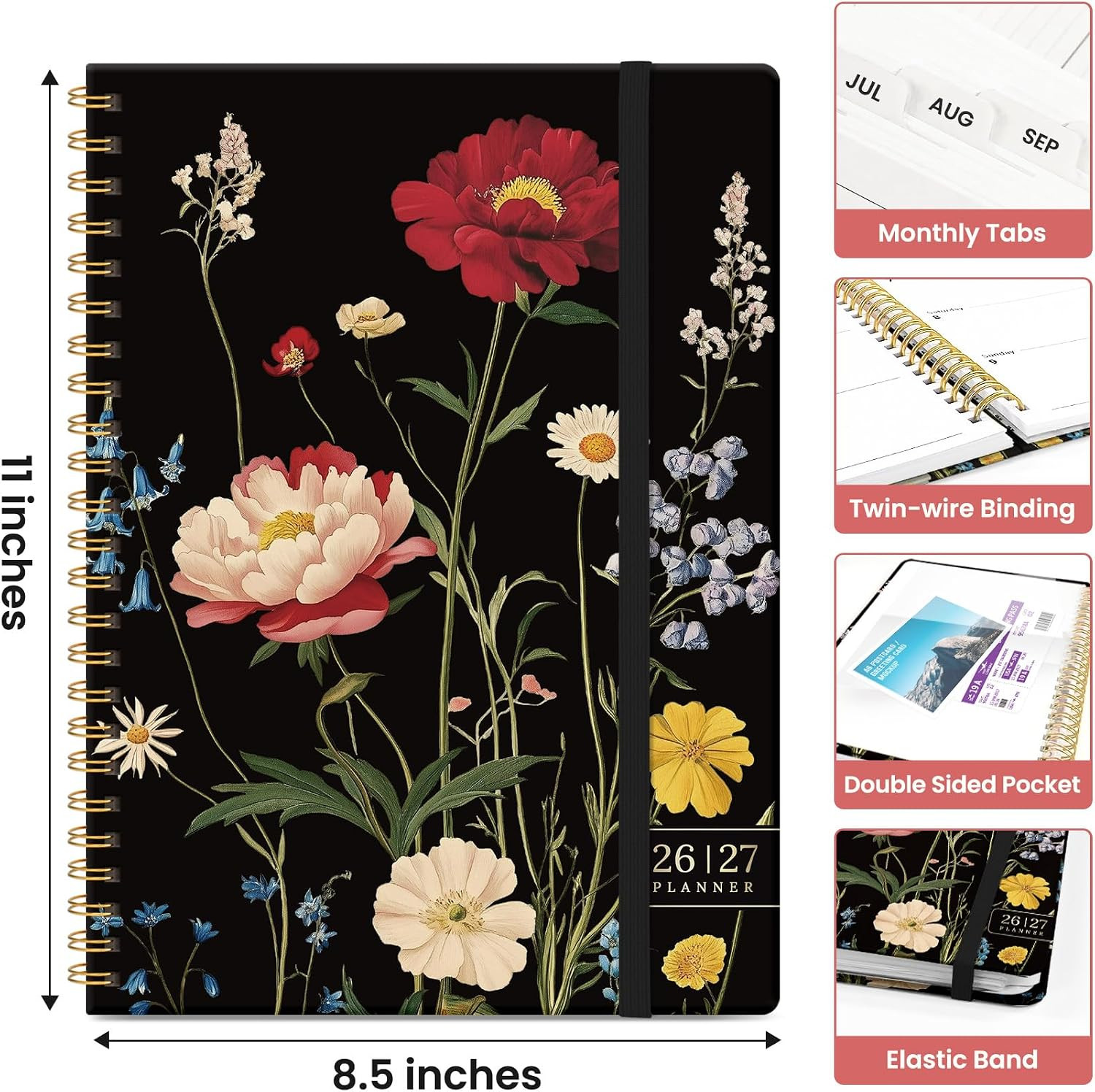 Planner 2026-2027, Academic Monthly and Weekly Calendar Planner for Women, July