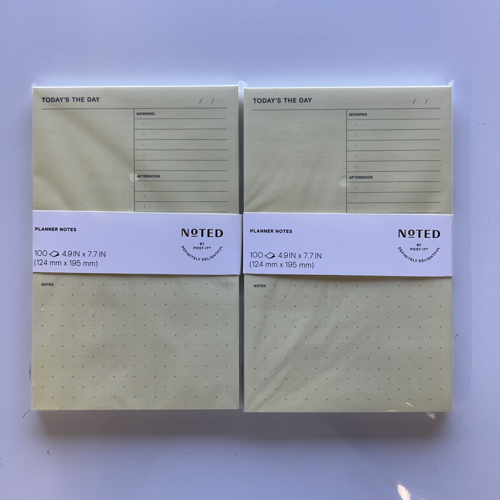 Noted By Post It Daily Planner Pad Todays The Day Yellow 100 Sheet 2 Pack