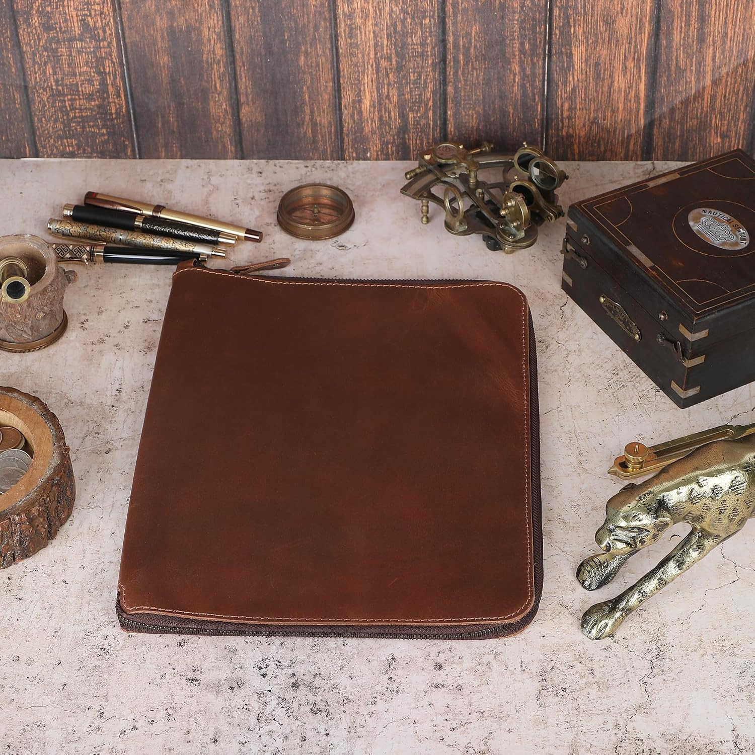 Heavy Duty Full Grain Leather Journal Cover (8.5 x 11 in.), Refillable Cahier XX
