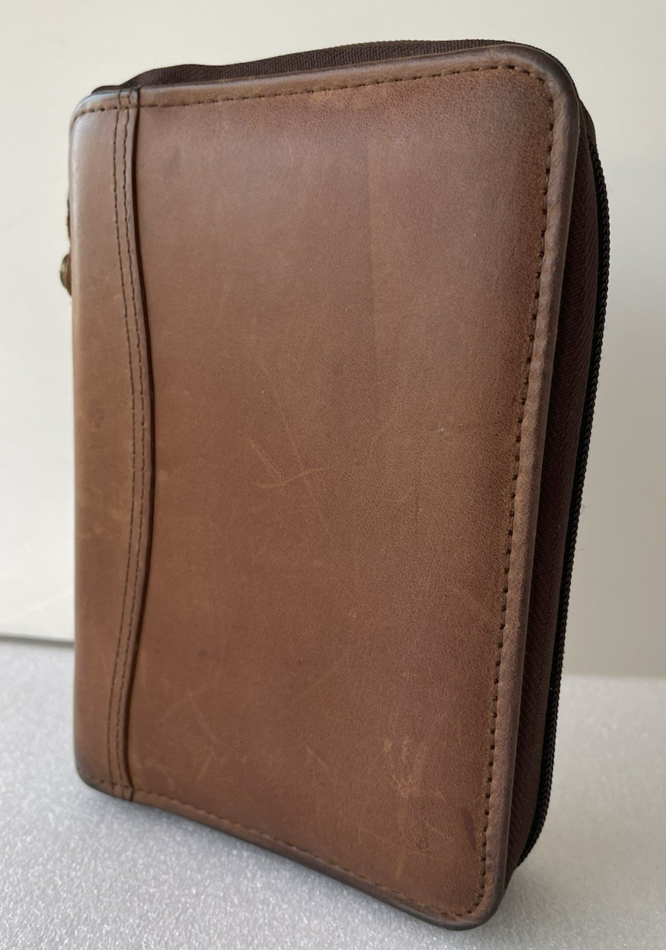 Vtg.1996 ~ Franklin Covey Space Maker ~6 Ring Binder/Planner Brown Leather ~ USA