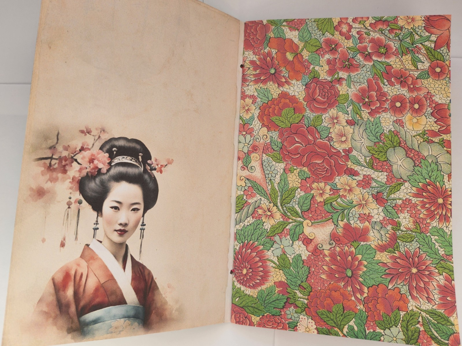 “ASIAN SPLENDOR” Oriental Japanese Style Junk Journal Vibrant Images 40pg 6″x9″