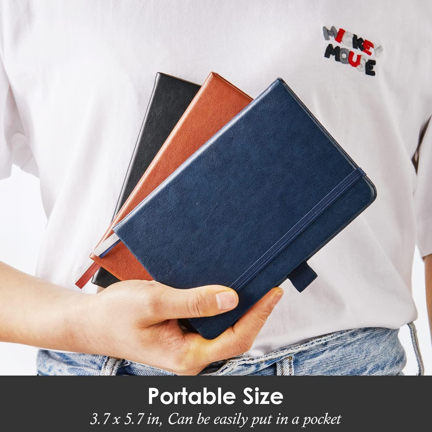3 Pack Pocket Notebook Journals, Small Notepad Notebooks for Note Taking, A6 Min