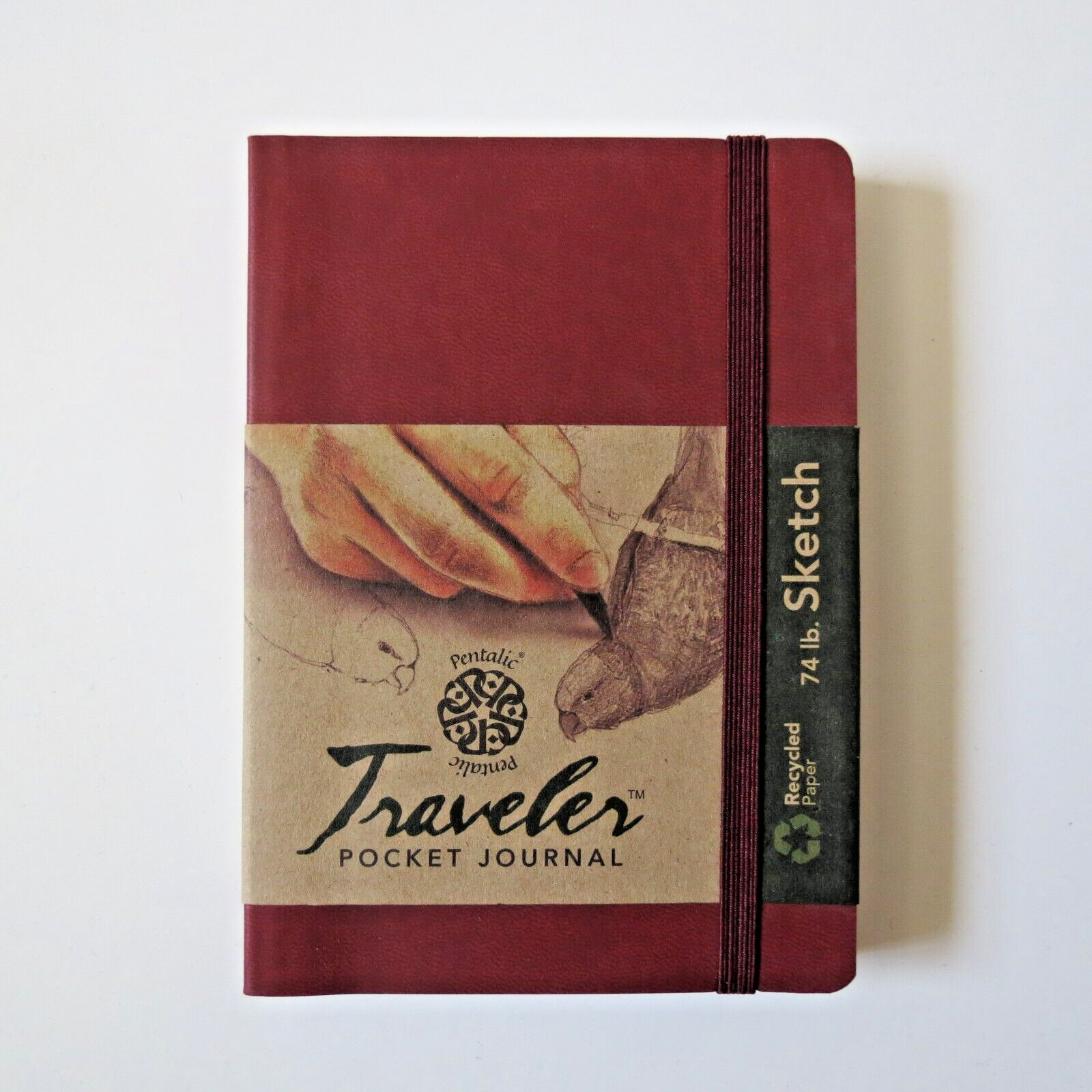 Pentalic Traveler Pocket Journal – 74 lb Sketch 6″x4″ Burgundy