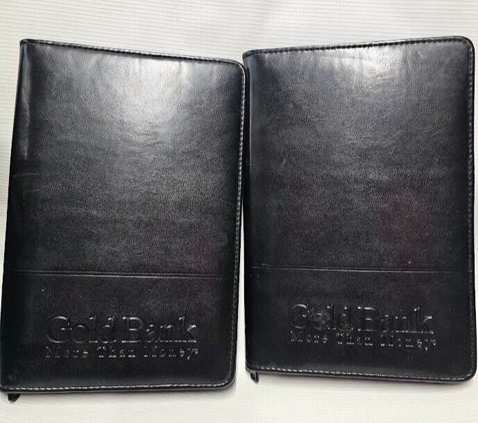 2 black Gold Bank Notepad Sketch Book Journal New Promotional Items