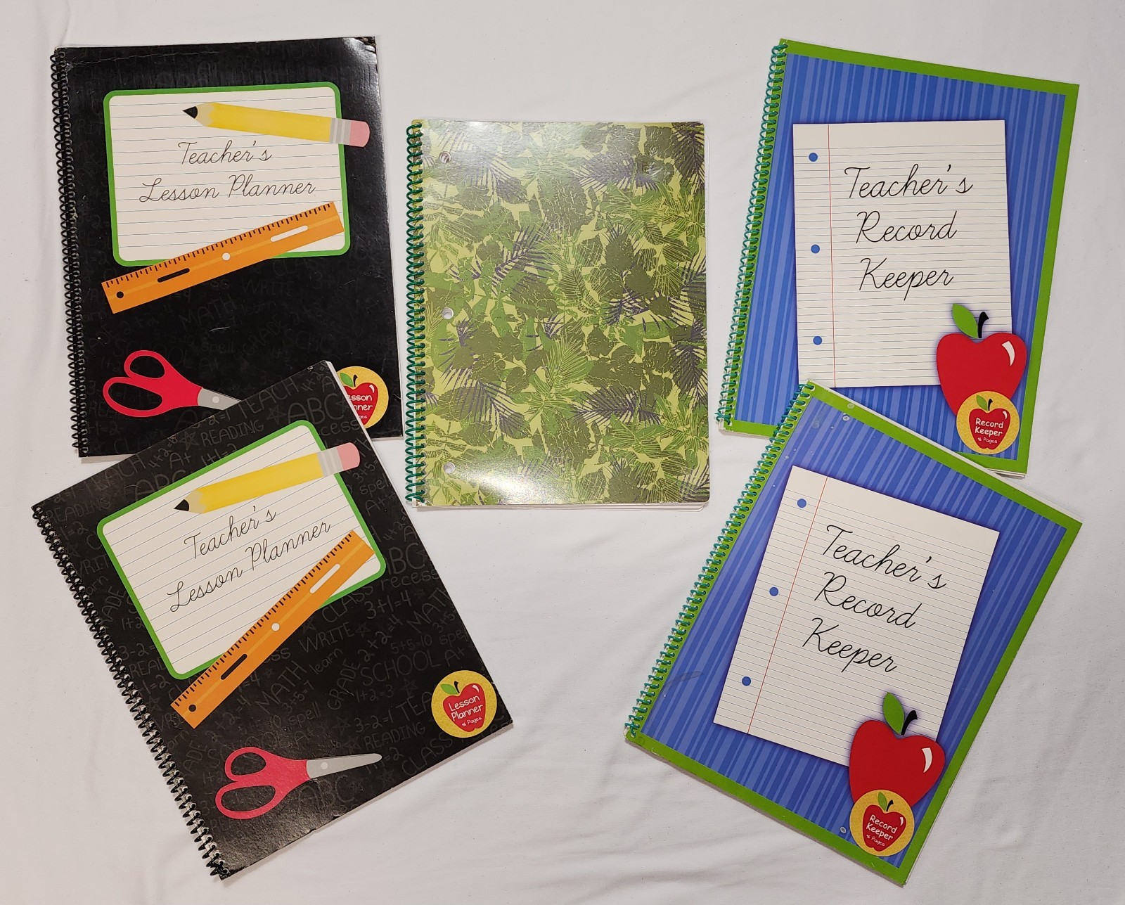Lot of 5 NEW Vintage Teacher’s Record Keeper & Lesson Planner + 1 Lined Notebook