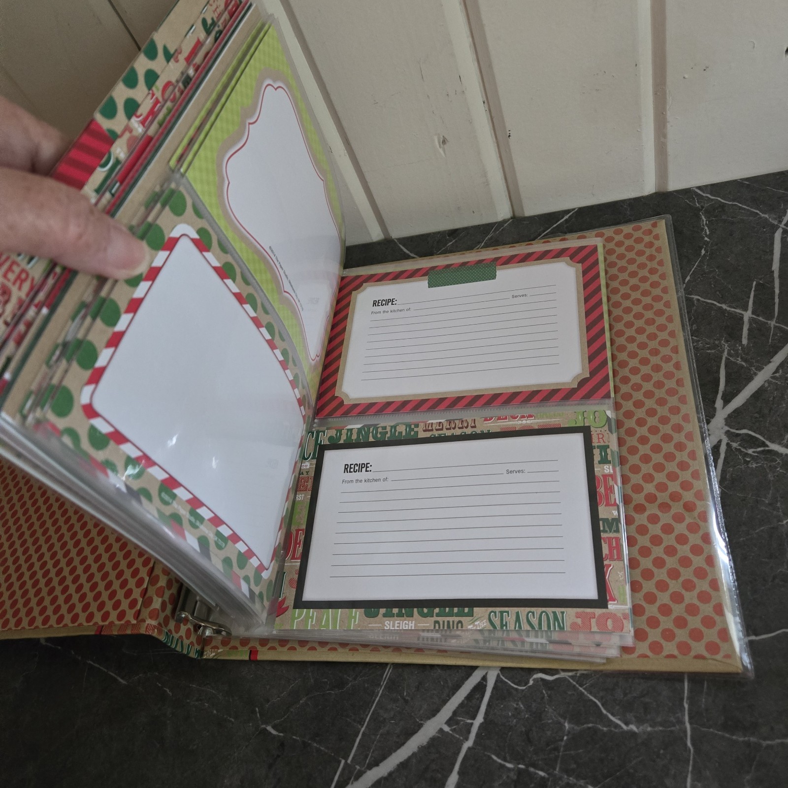 The Paper Studio Recipe Organizer Binder with Tabbed Dividers and Stickers