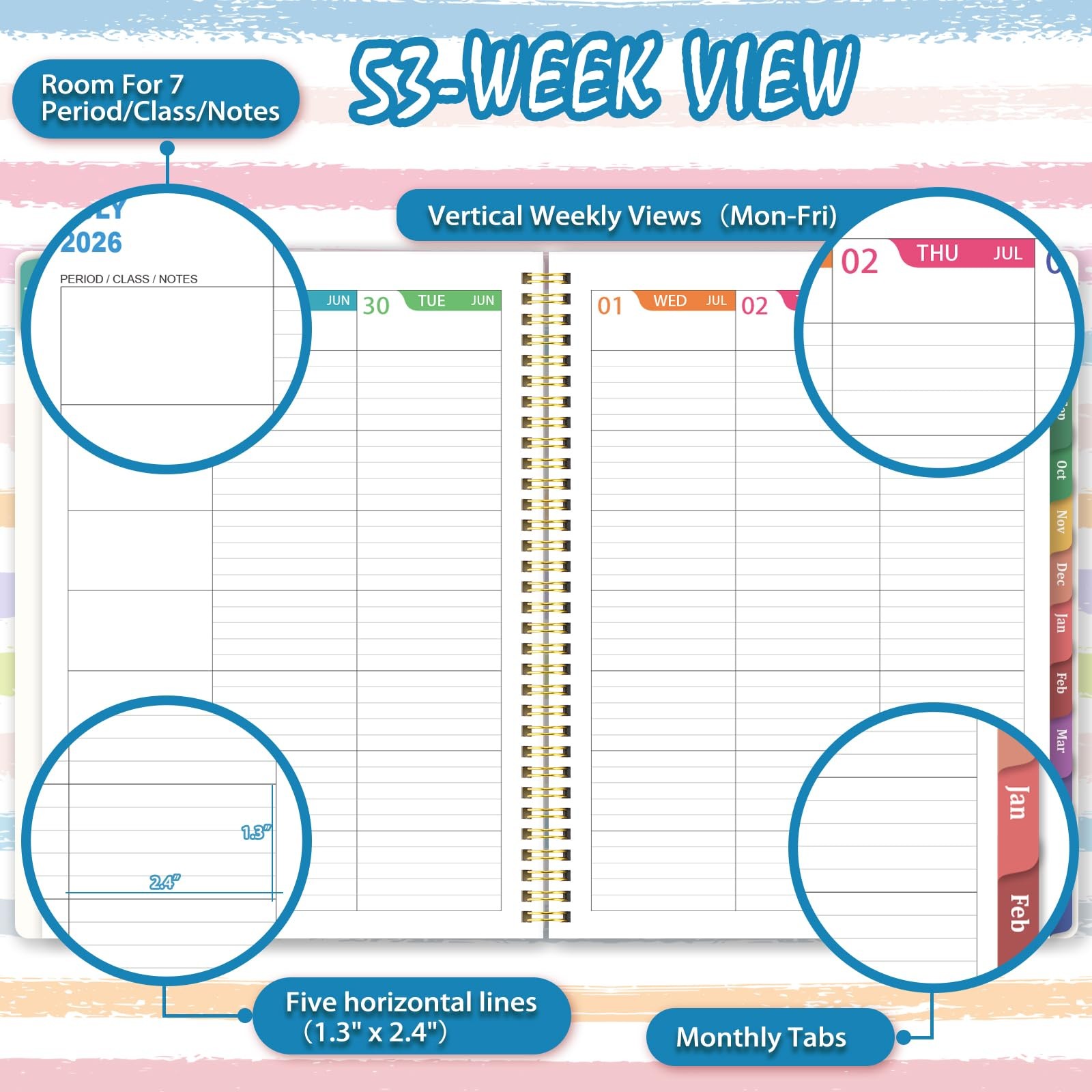 2026-2027 Teacher Planner – July 2026 – June 2027, Lesson Planner 2026-2027, 8.5