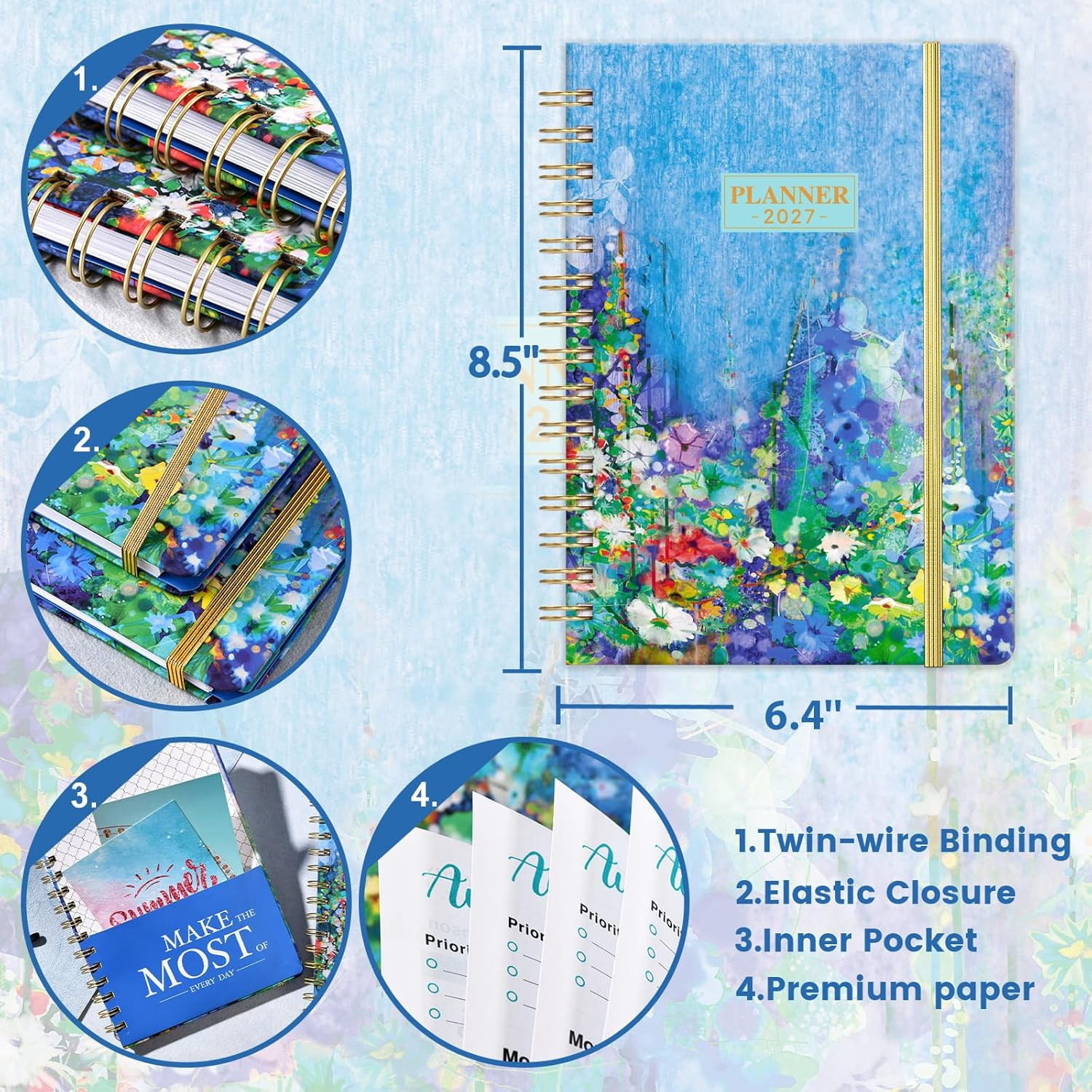 2027 Planner – 6.4″ X 8.5″, 2027 Planner Weekly and Monthly from Jan. – Dec.2027