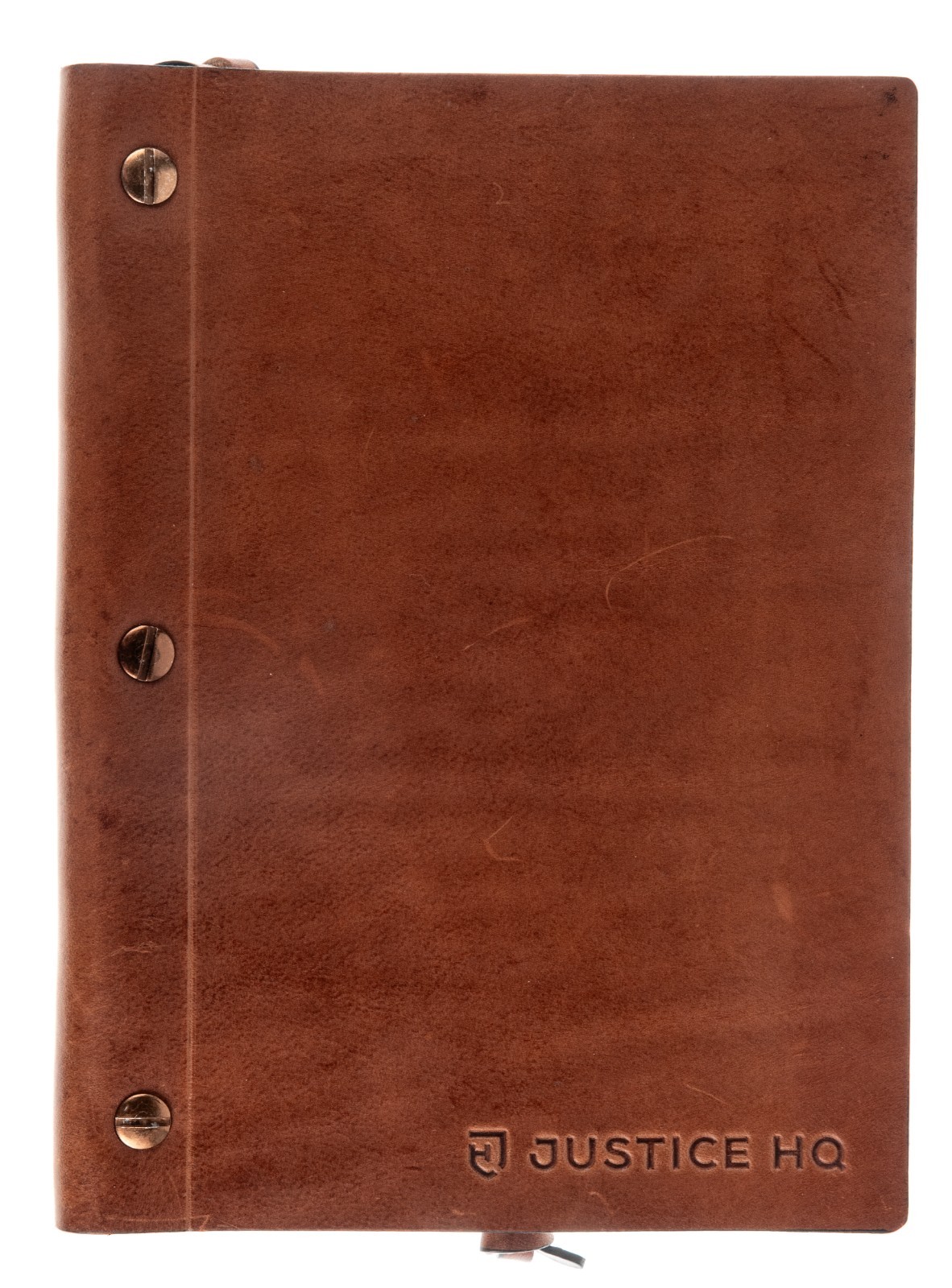 Borlino Italy Customized/Branded Journal for Justice HQ Leather 8.5x6in USED
