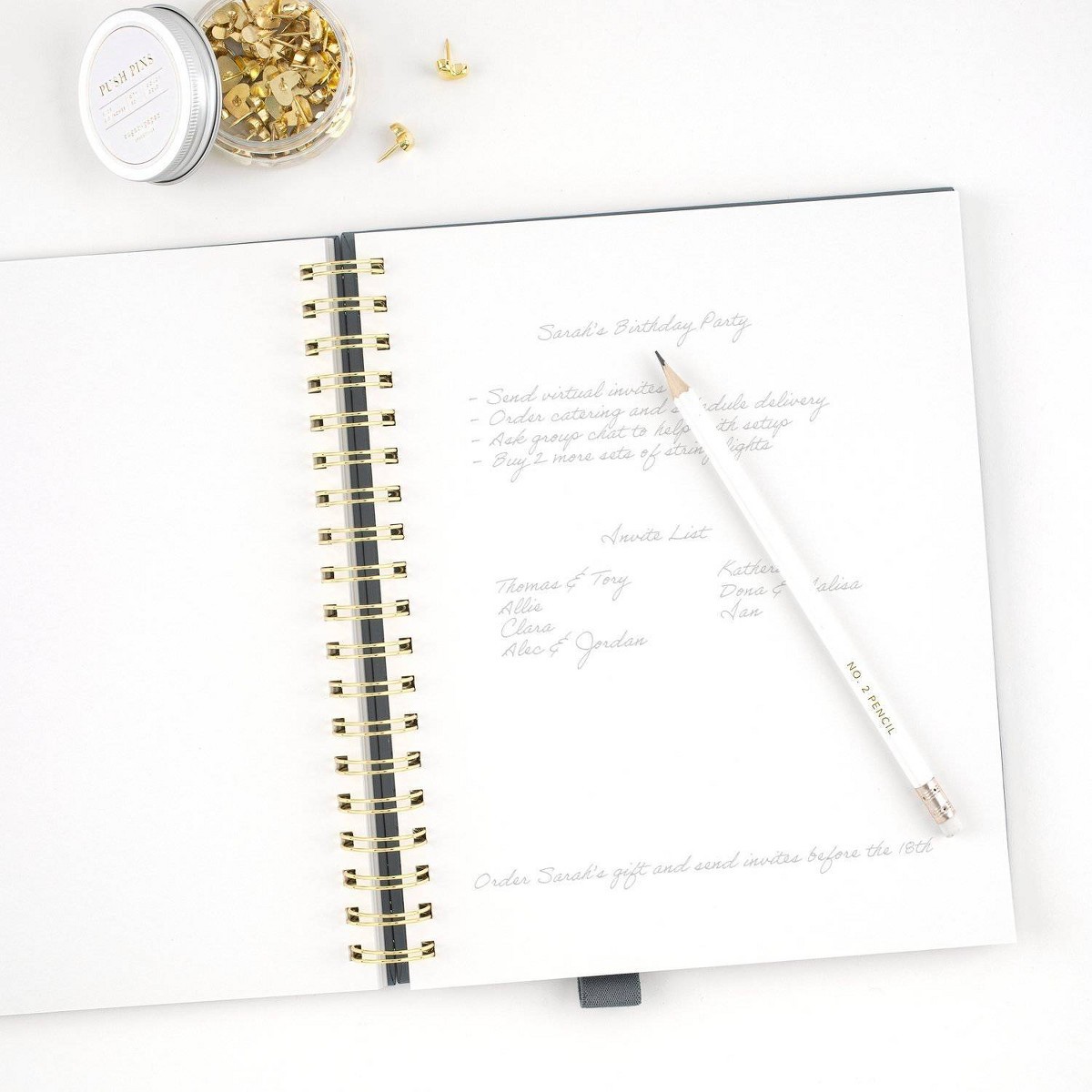 Sugar Paper Essentials 8″x10″ Blank Notebook with Pencil Deep Blue 100 Pages