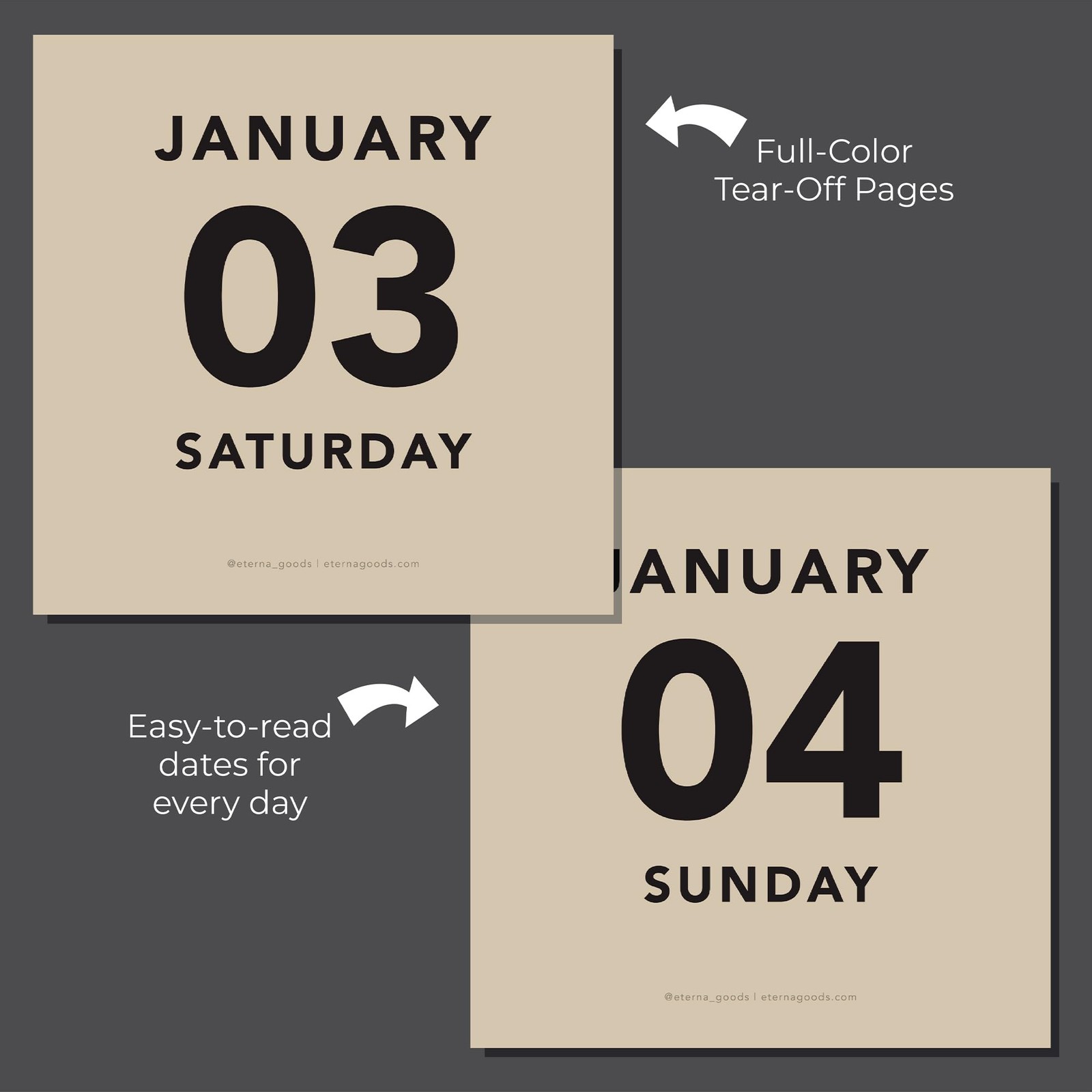 2026 Large Text Daily Calendar | Today Is Box with Big 2026