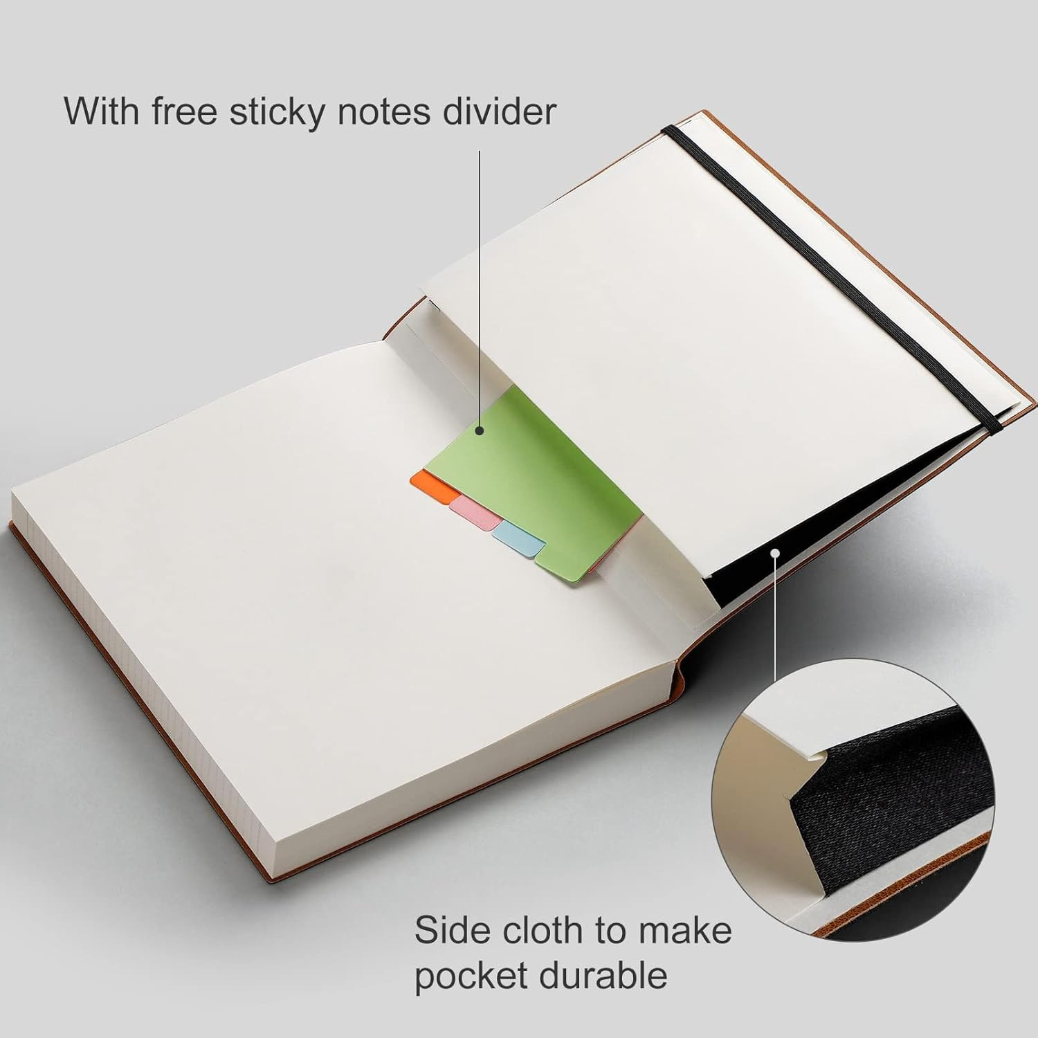 B5 Lined Journal Notebook 320 Numbered Pages 100 GSM Leather Soft Cover Black