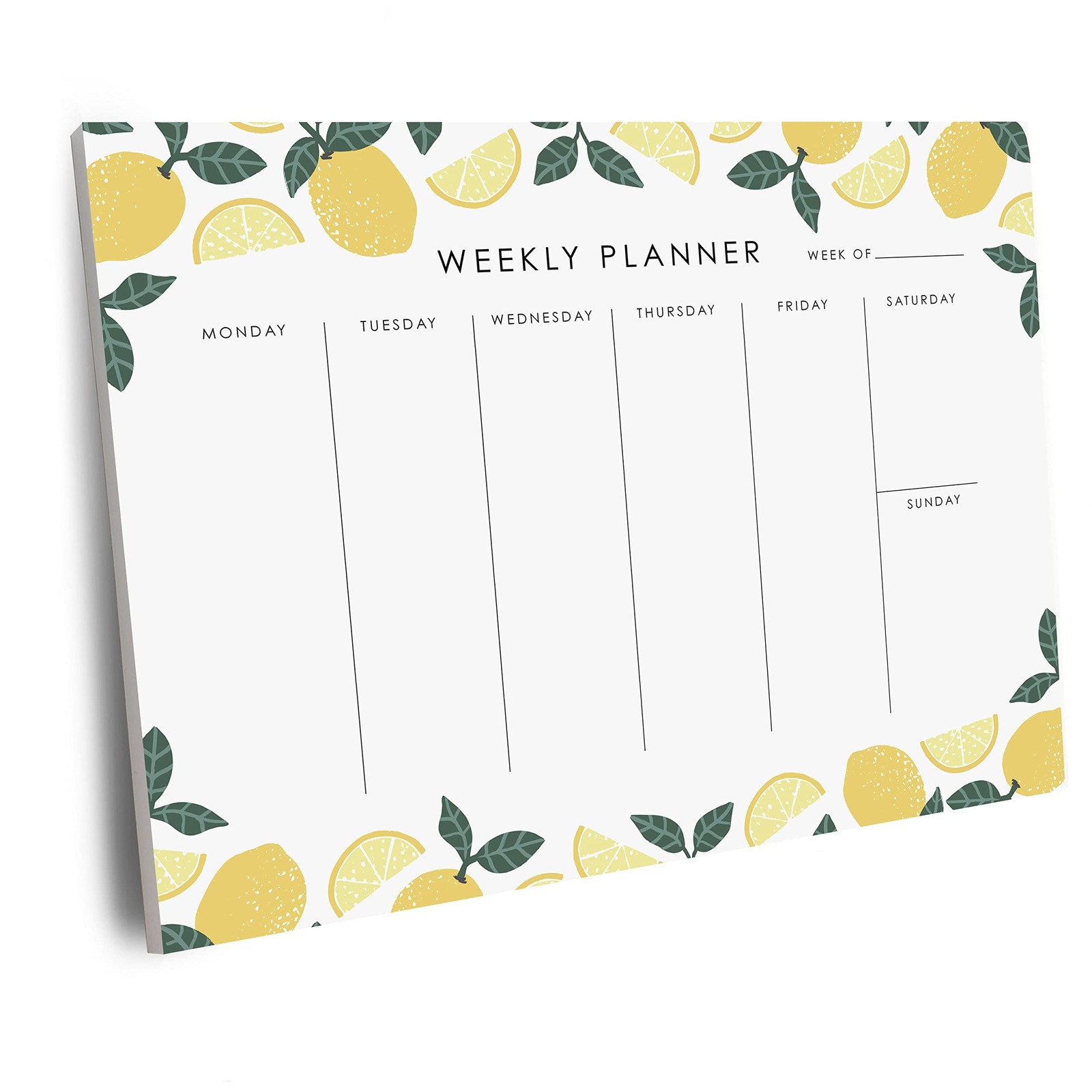 Weekly Planner Notepad – 9×7” inches, 52 tear off sheets 7 in. x 9 in., Lemon