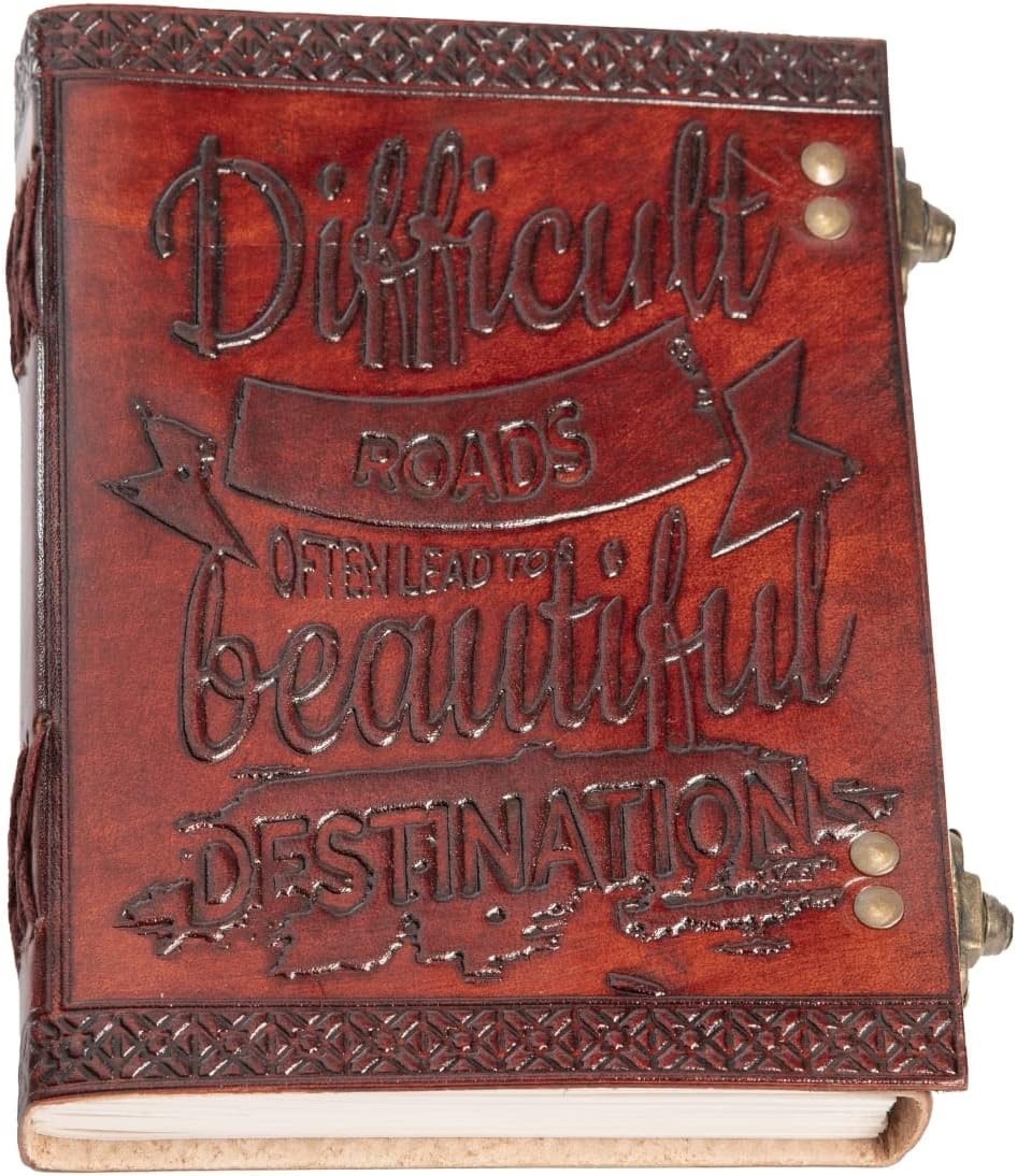Genuine Leather Journal Set 7×5 & 6×8 | 200 Blank Pages | Buy One Get One Free