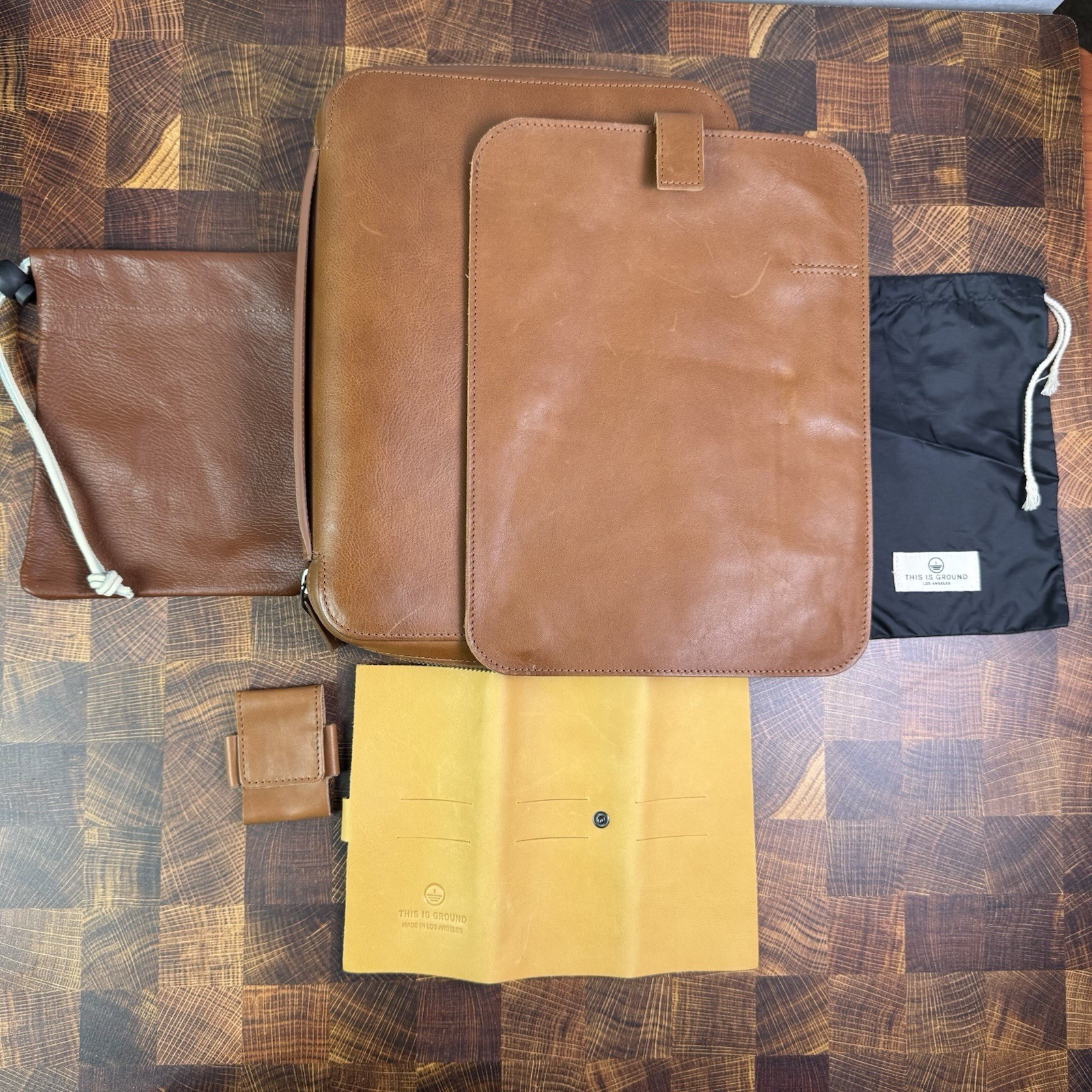 This Is Ground Mod Tablet 2 Leather Organizer Case Toffee Brown IPad Holder Vtg