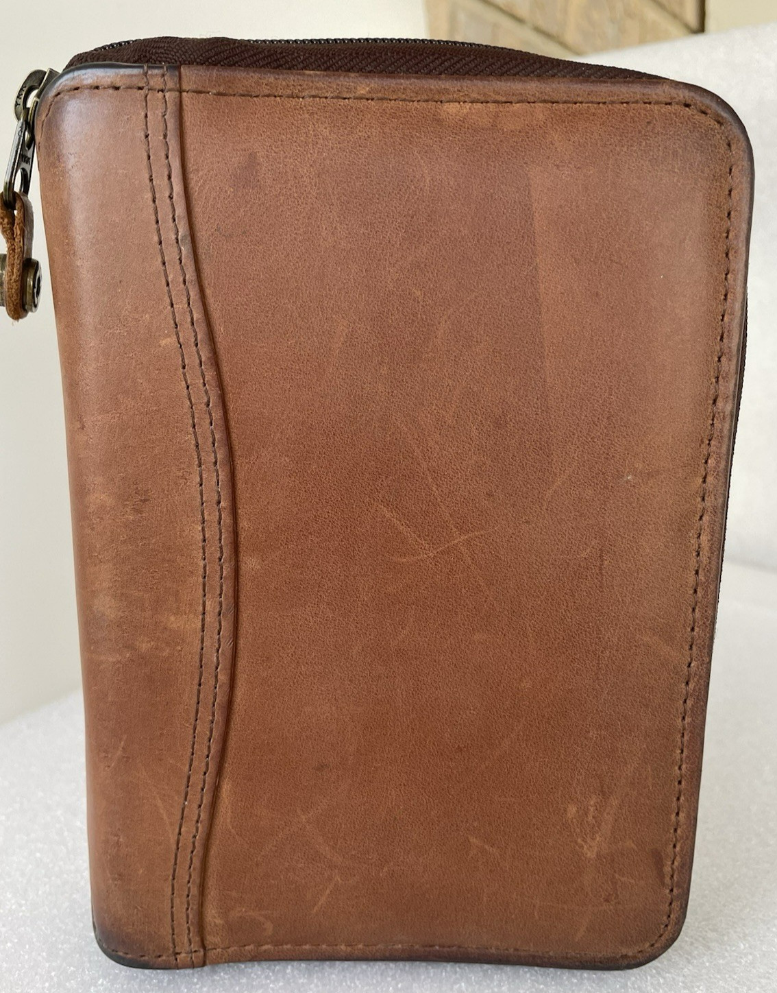 Vtg.1996 ~ Franklin Covey Space Maker ~6 Ring Binder/Planner Brown Leather ~ USA