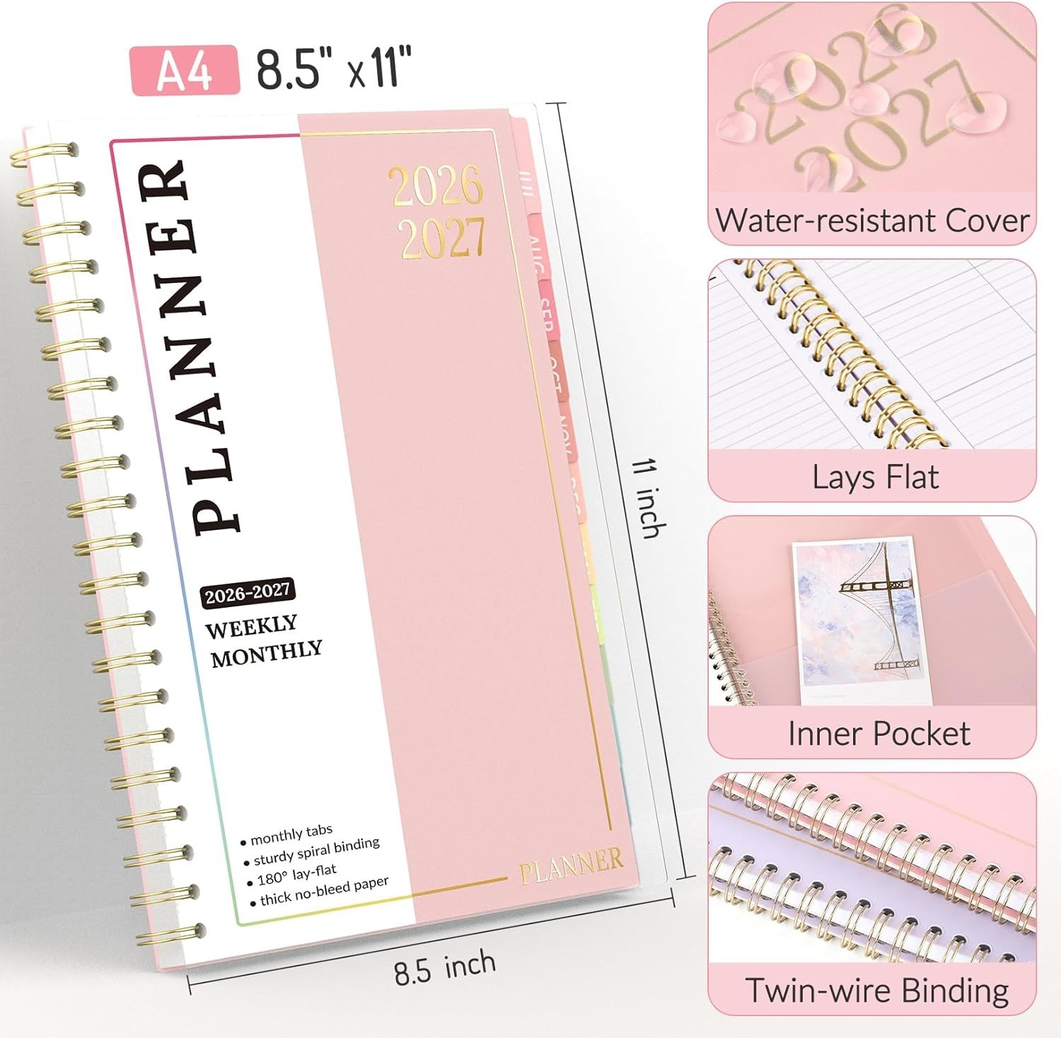 Teacher Planner 2026-2027 – 8.5×11 Academic Planner with 7 Subjects in Purple