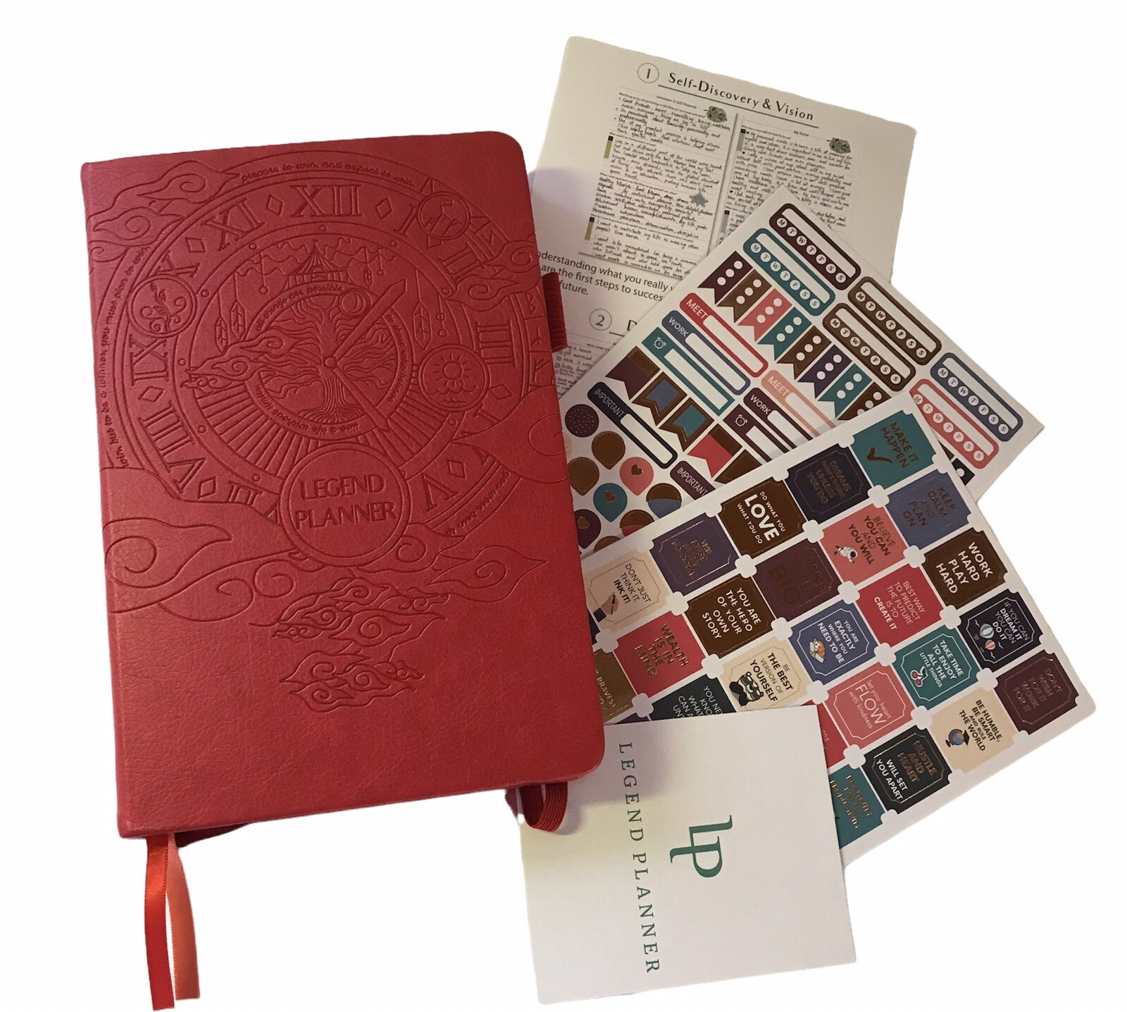 NEW Legend Planner Undated 1 Year Weekly Monthly Planner Rose Vegan Leather