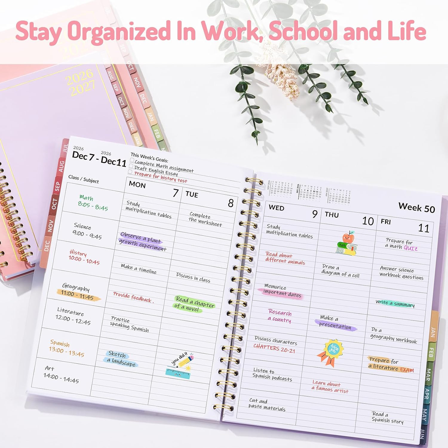 Teacher Planner 2026-2027, Academic Planner 2026-2027, Jul 2026 – Jun 2027, 8.5