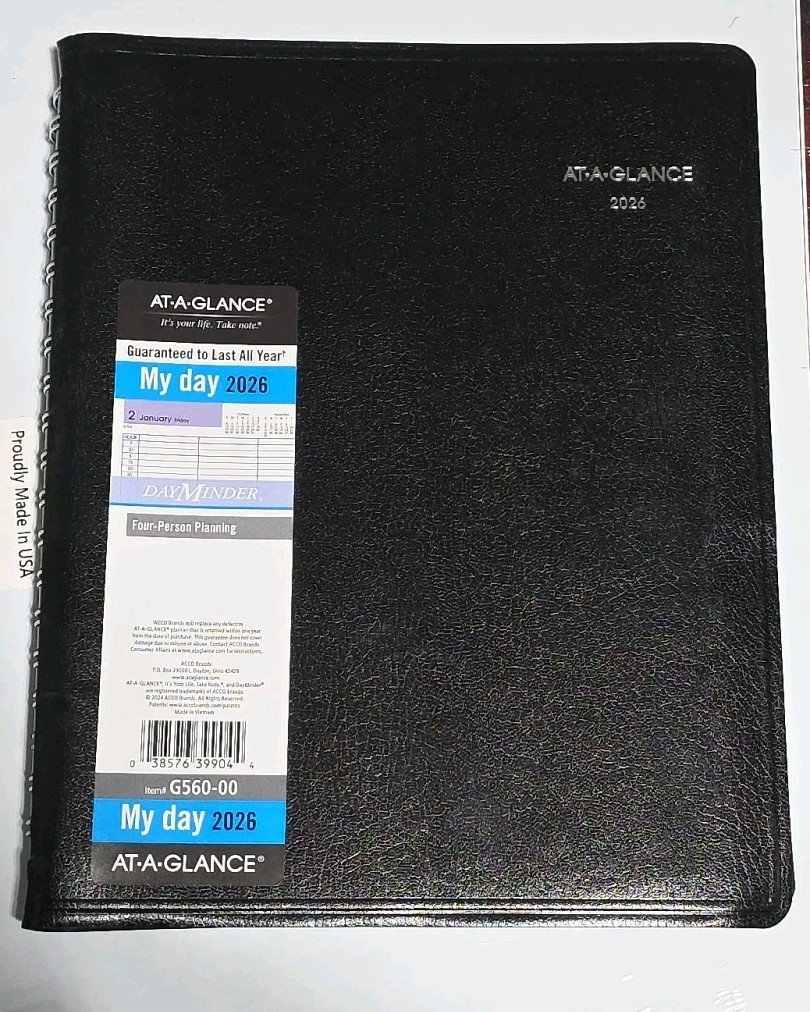 2026 At-A-Glance DayMinder G560-00 4-Person Daily Appointment Book 8 “