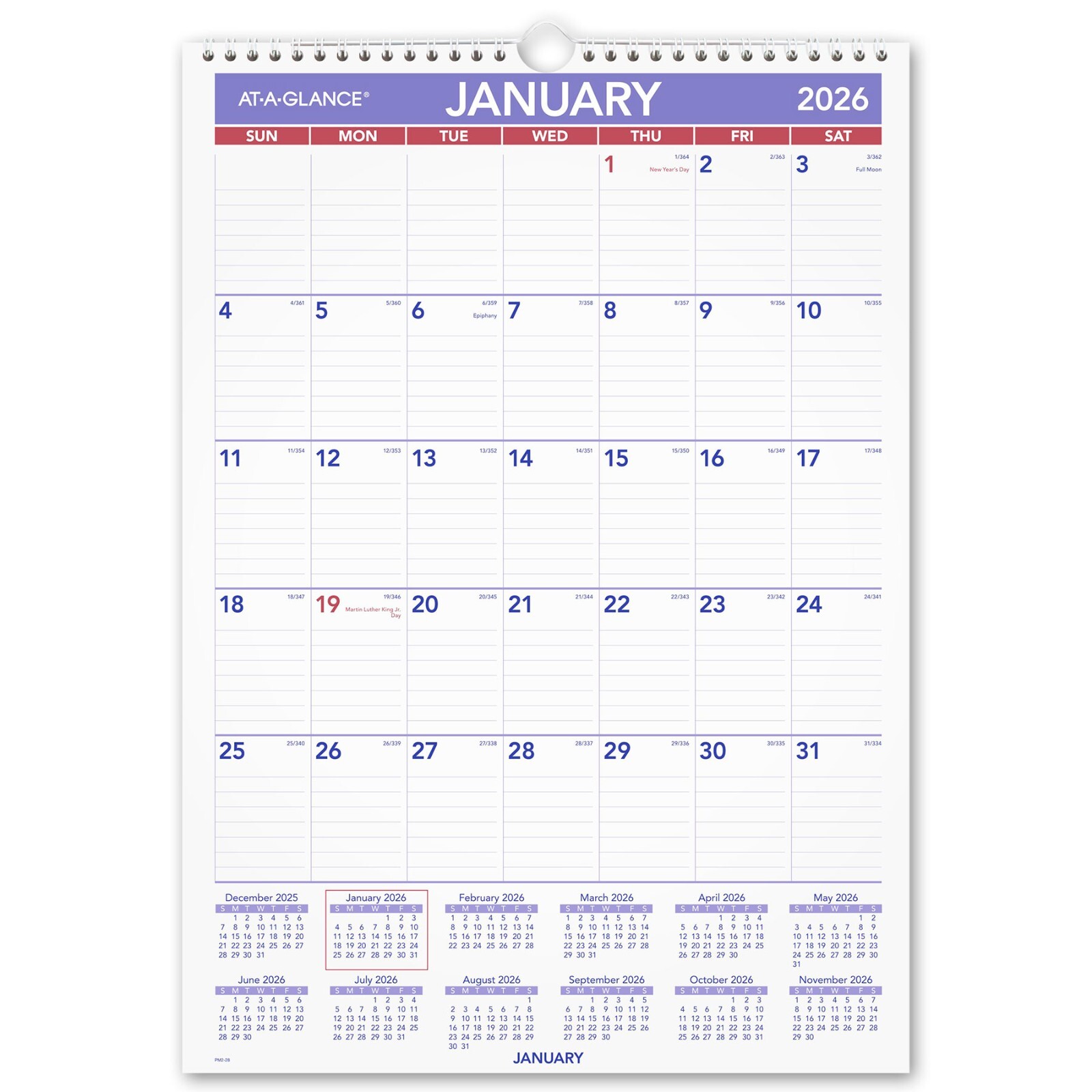 2026 At-A-Glance PM2-28 Monthly Wall Calendar, 12 x 17″