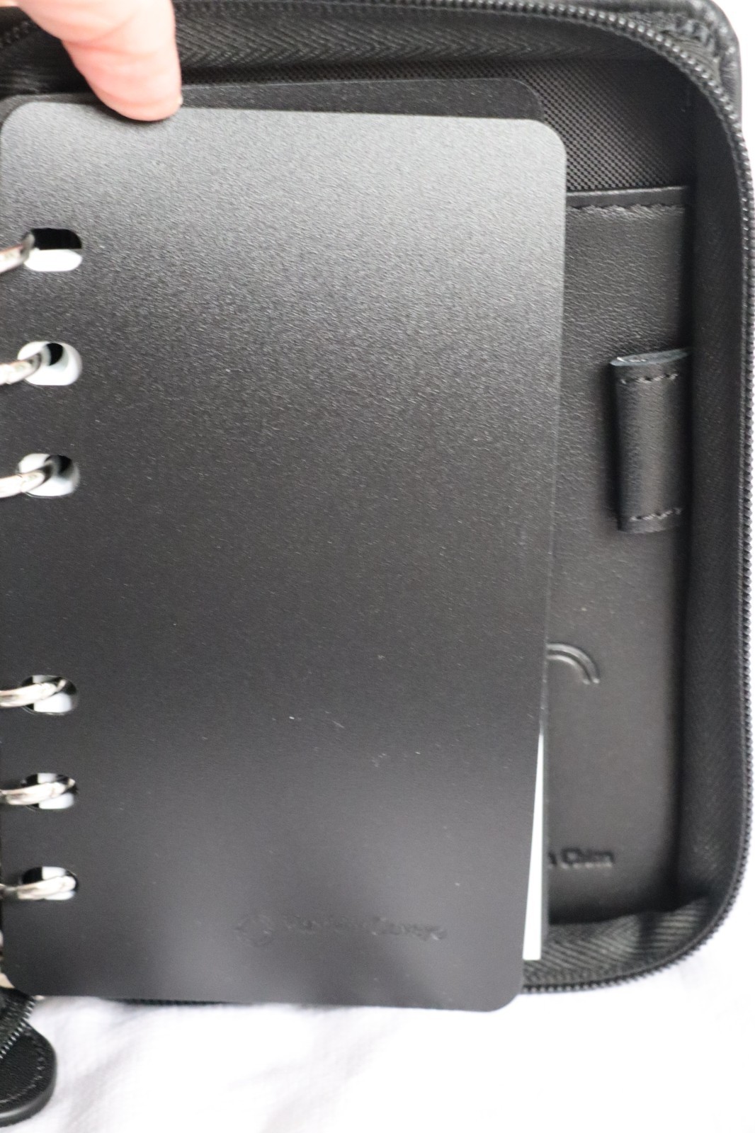 FRANKLIN COVEY Black Smooth Leather Six Ring Binder Notebook 7″ NEW